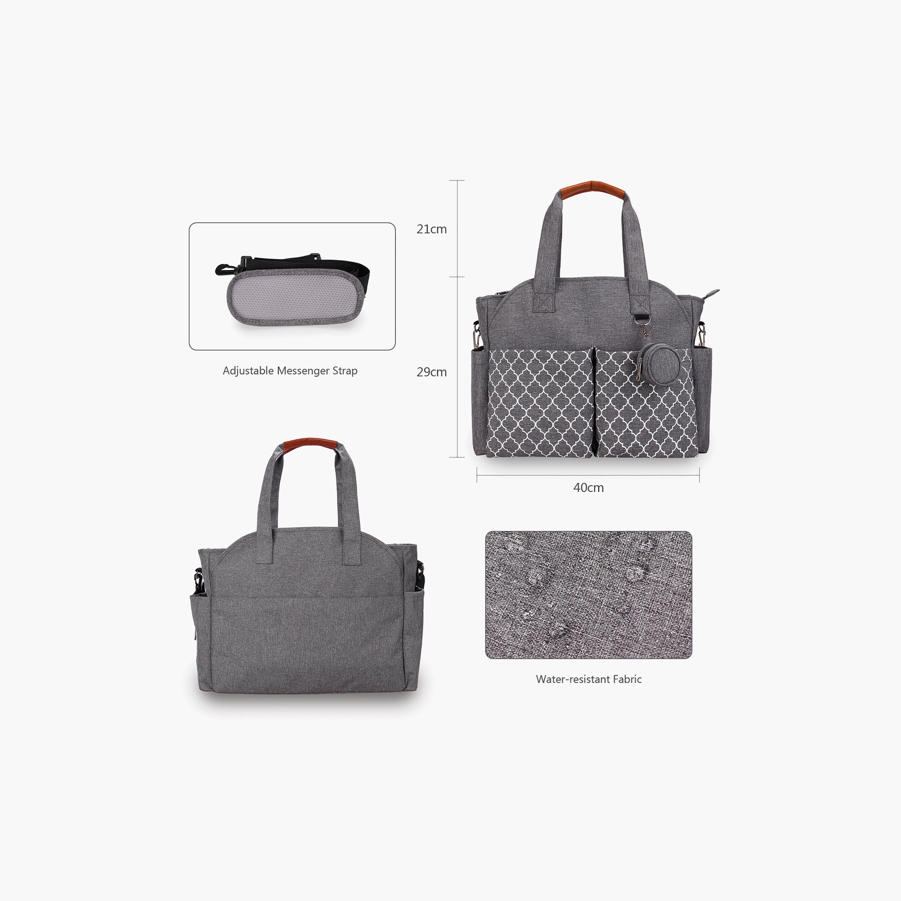 Little Story Signature Diaper Bag, Grey-baby-diapering-diaperbags-image-5