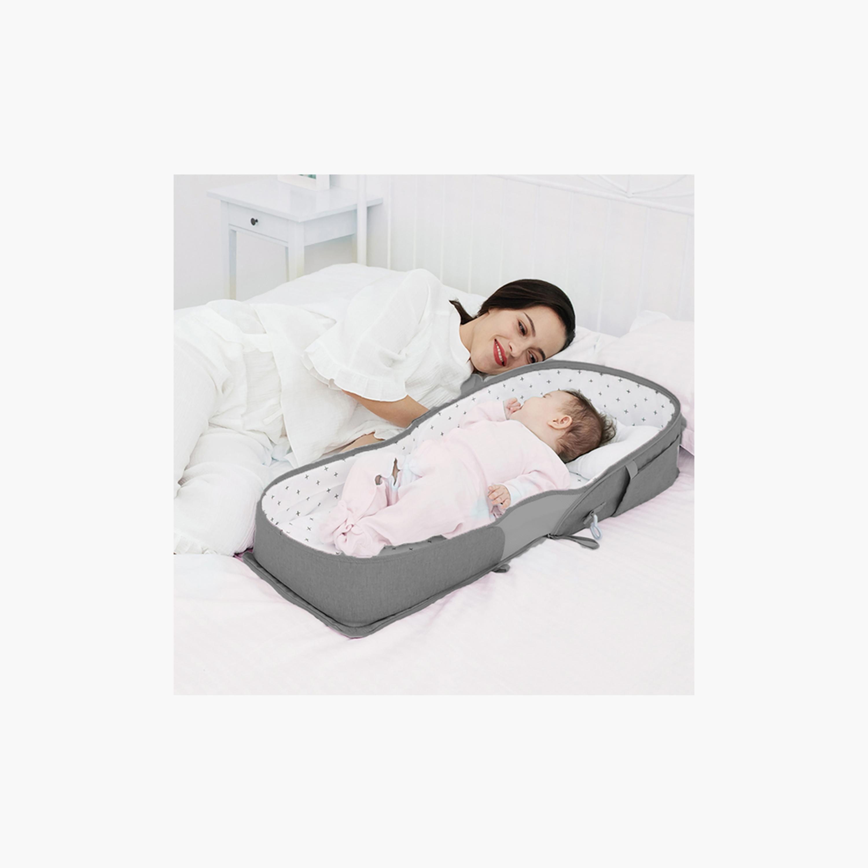 Sunveno Portable Bed & Diaper Bag - Grey-baby-gear-travelaccessories-image-3