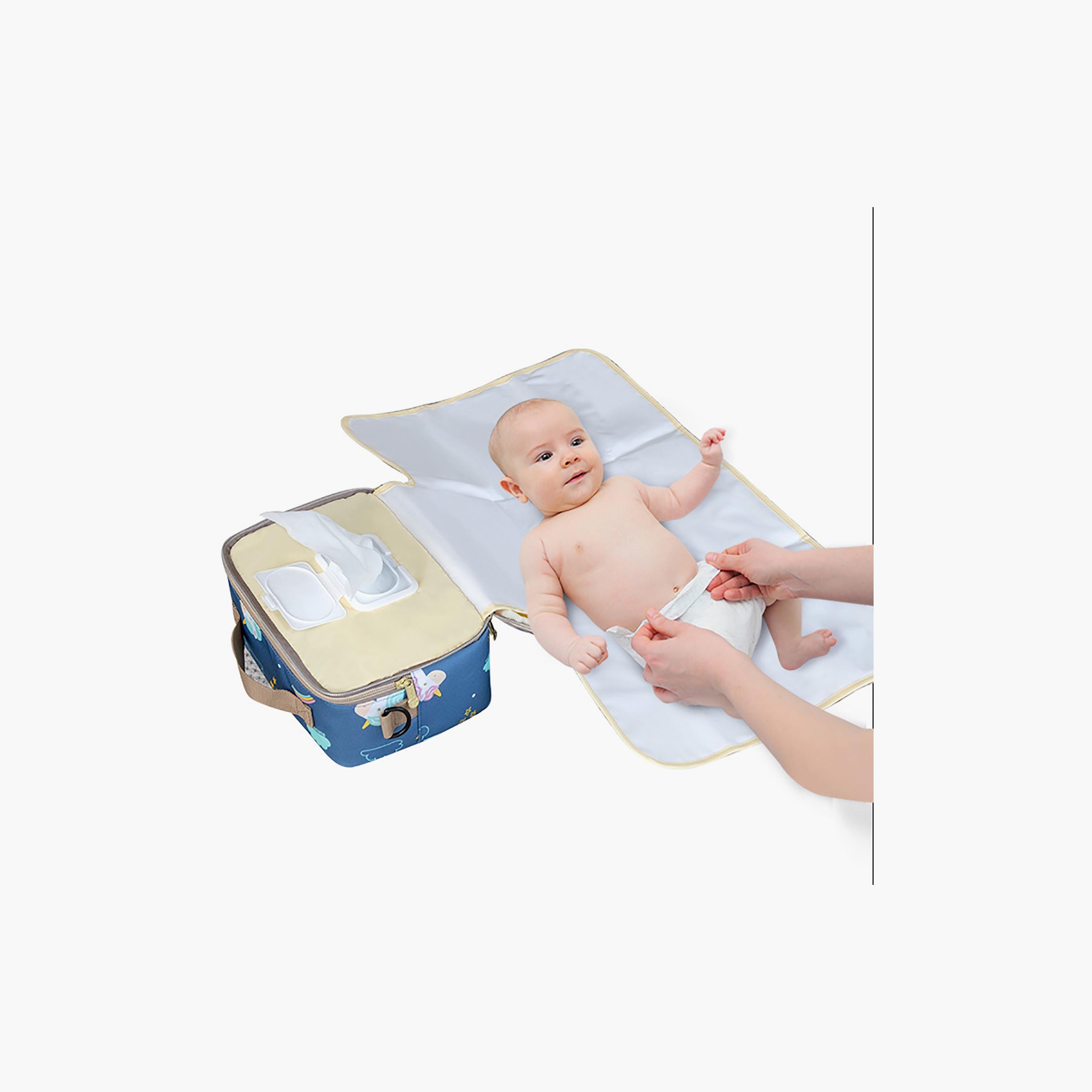 Sunveno Diaper Changing Clutch with Mat, Unicorn Blue-baby-diapering-diaperbags-image-2