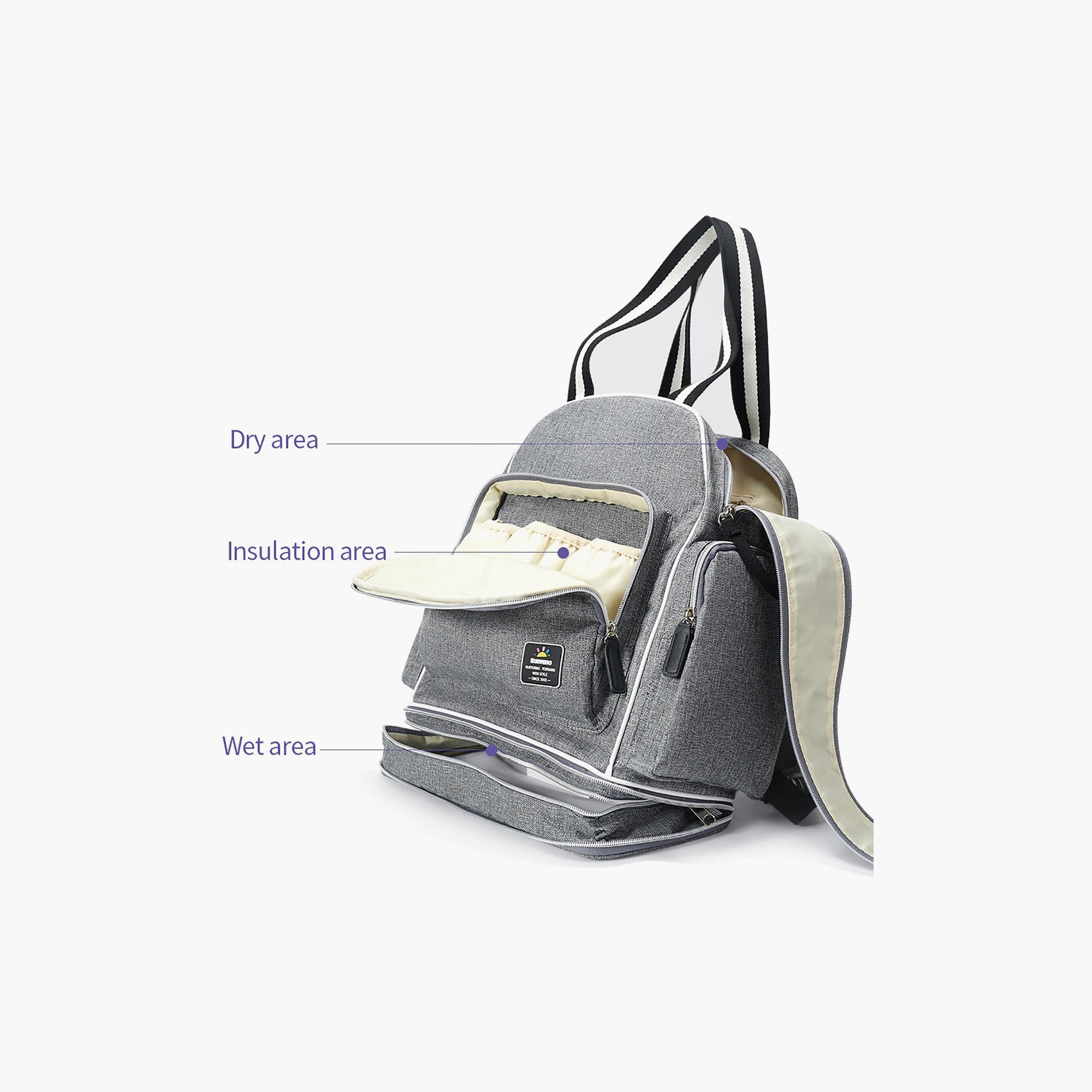 Sunveno Signature Maternity Diaper Bag, Grey-baby-diapering-diaperbags-image-3