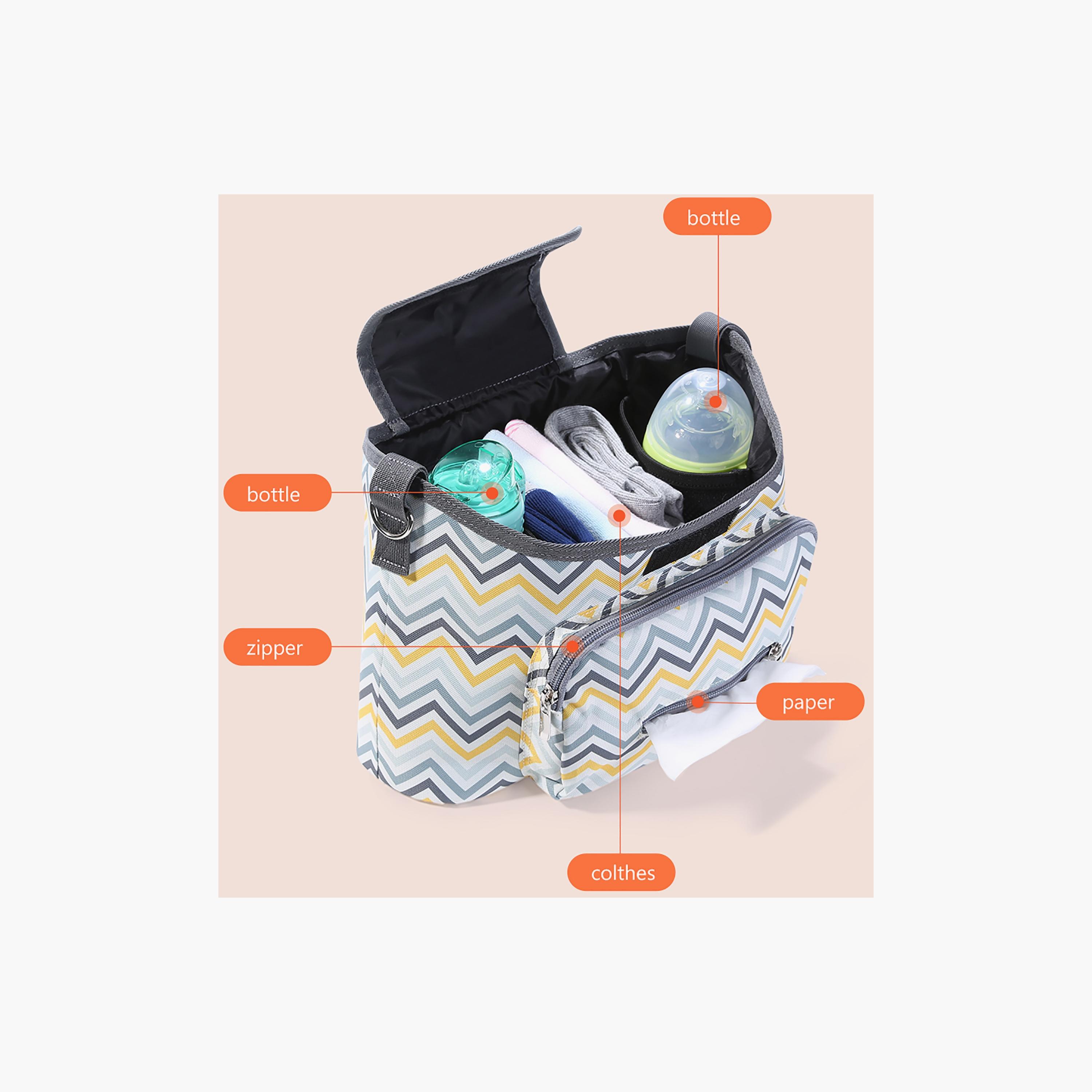 Sunveno Baby Stroller Organizer Bag, Yellow Wave-baby-diapering-diaperbags-image-3