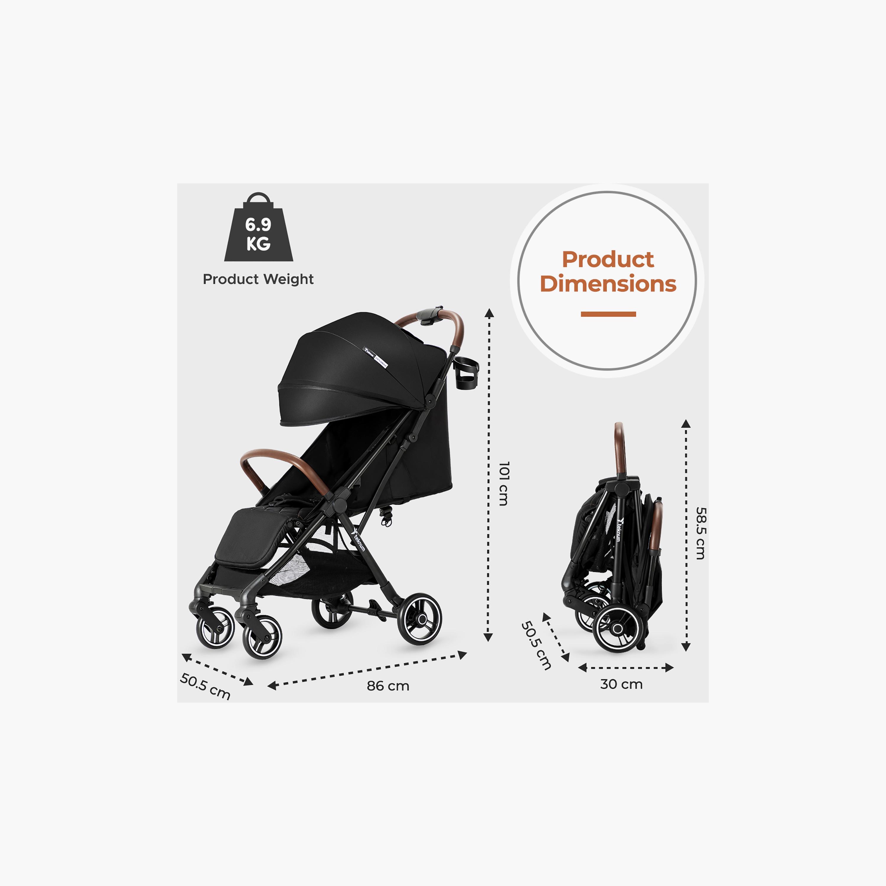 Teknum Travel EXPLORER 2 AutoFold Stroller, Black-baby-gear-strollersandprams-strollers-image-4