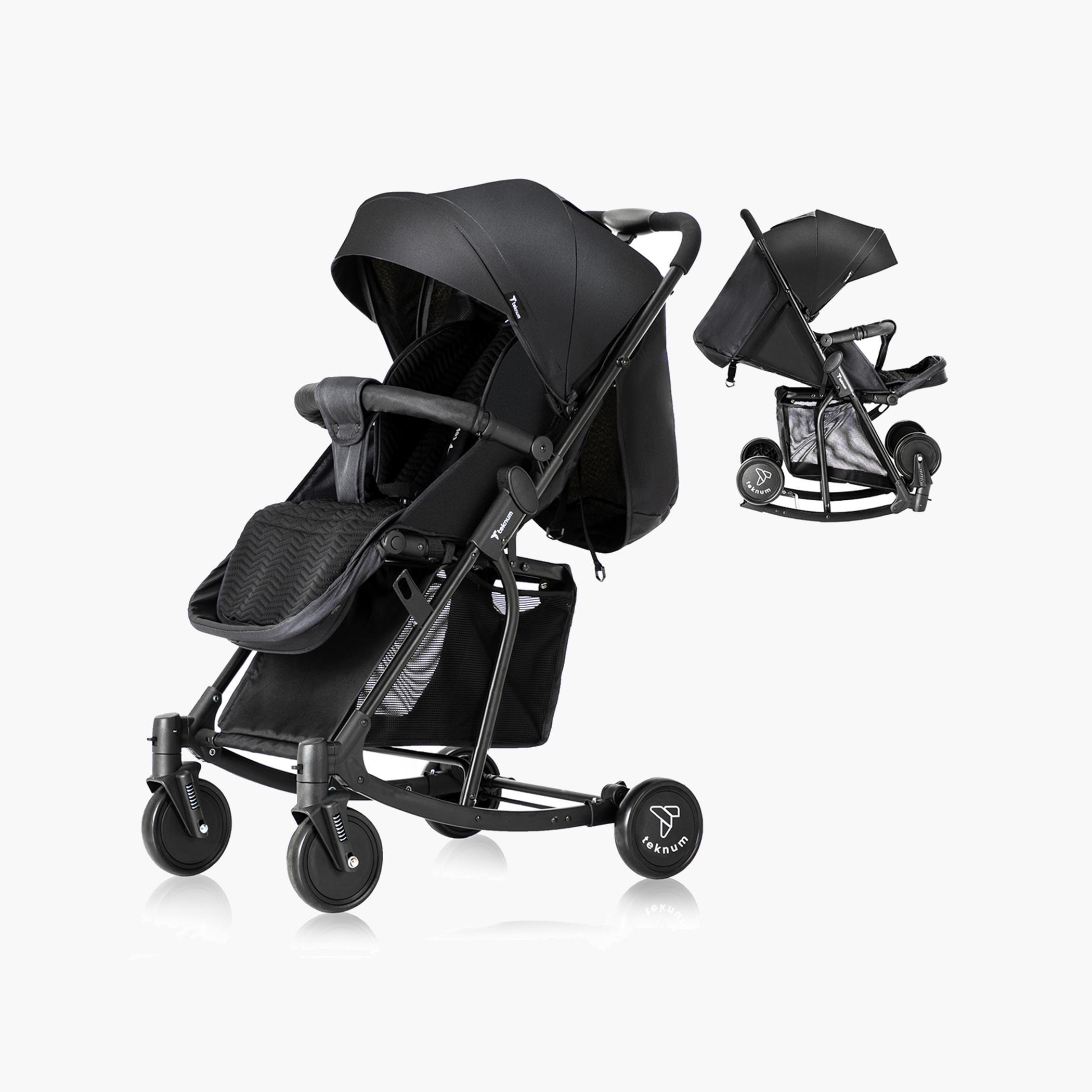 Teknum 2-In-1 Glide Comfort Stroller with Adjustable Canopy - Black-baby-gear-strollersandprams-strollers-image-2