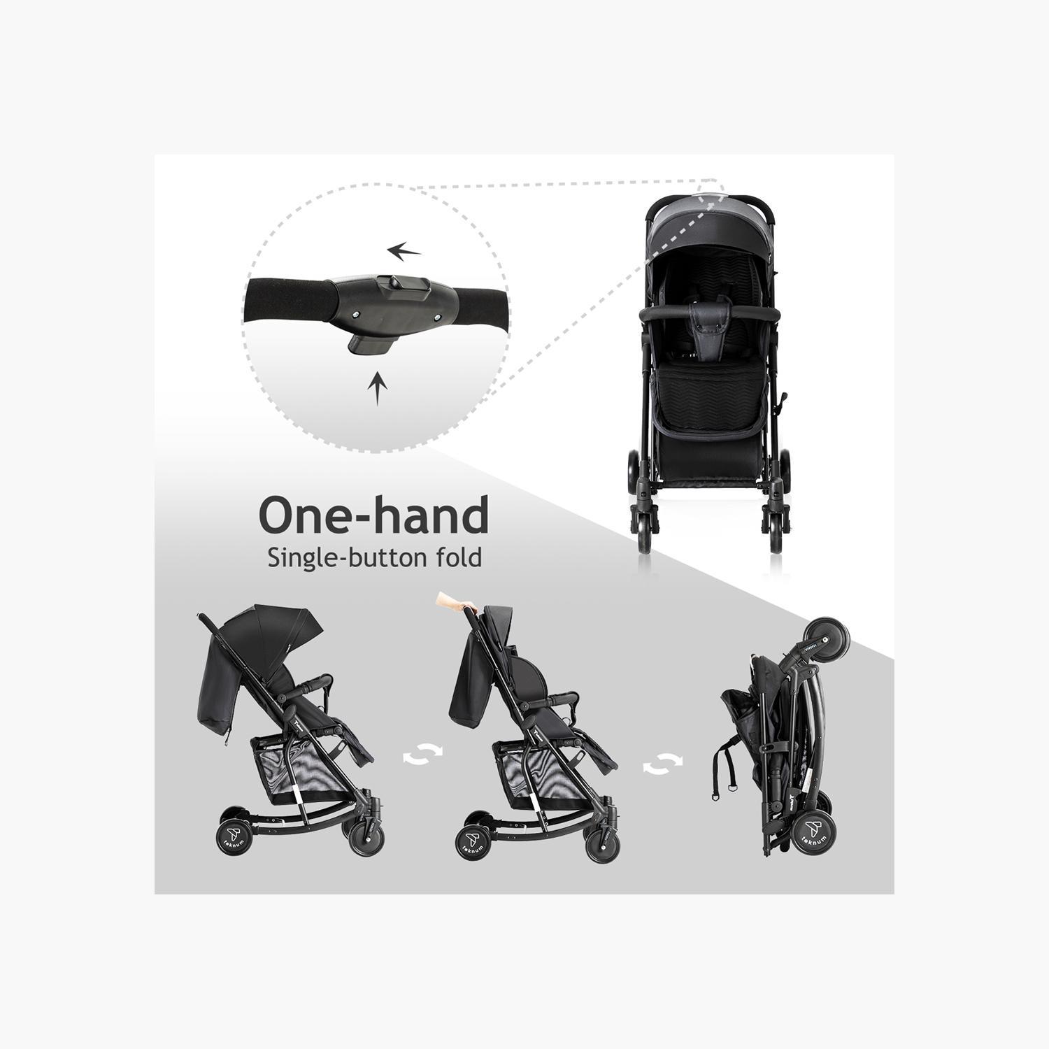 Teknum 2-In-1 Glide Comfort Stroller with Adjustable Canopy - Black-baby-gear-strollersandprams-strollers-image-14