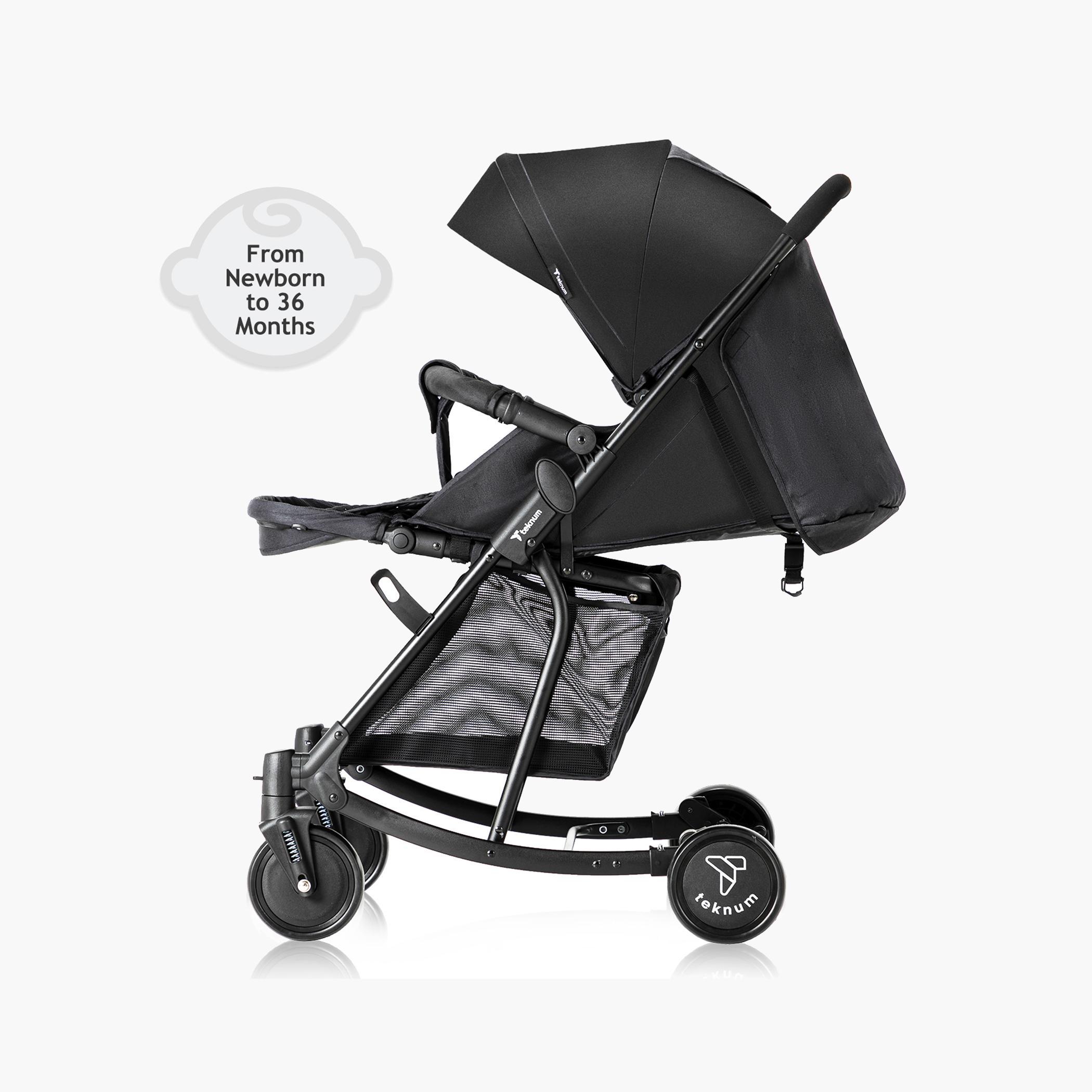 Teknum 2-In-1 Glide Comfort Stroller with Adjustable Canopy - Black-baby-gear-strollersandprams-strollers-image-3