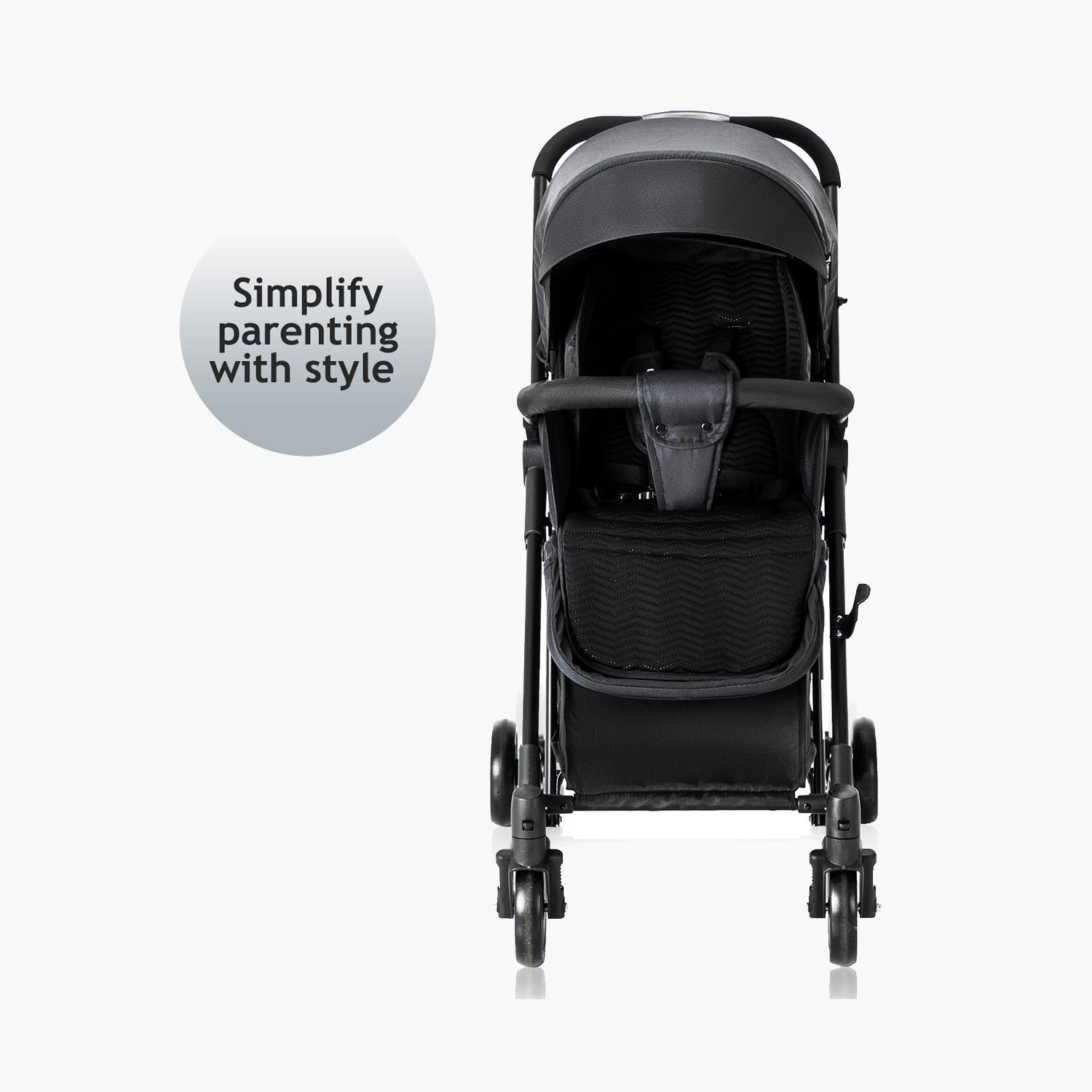 Teknum 2-In-1 Glide Comfort Stroller with Adjustable Canopy - Black-baby-gear-strollersandprams-strollers-image-4