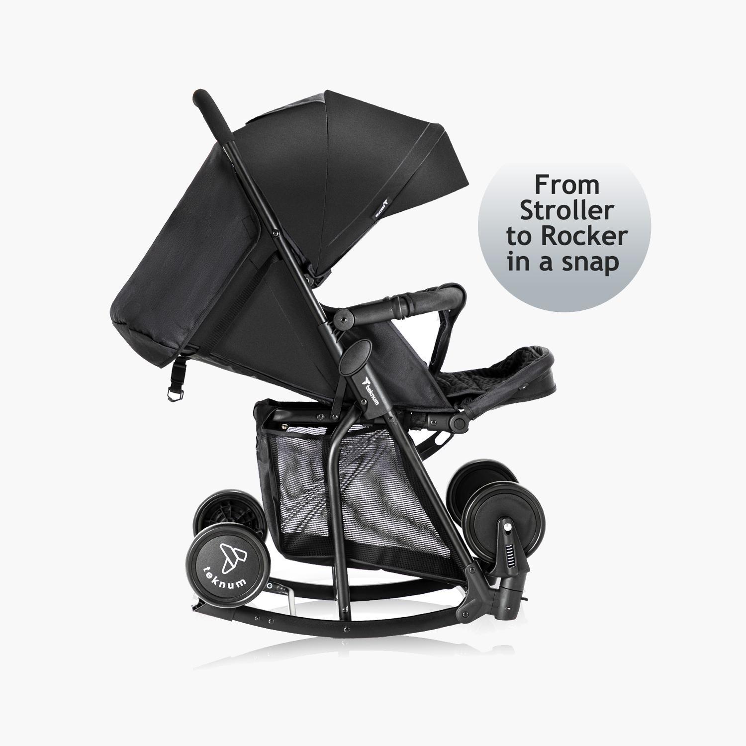 Teknum 2-In-1 Glide Comfort Stroller with Adjustable Canopy - Black-baby-gear-strollersandprams-strollers-image-5