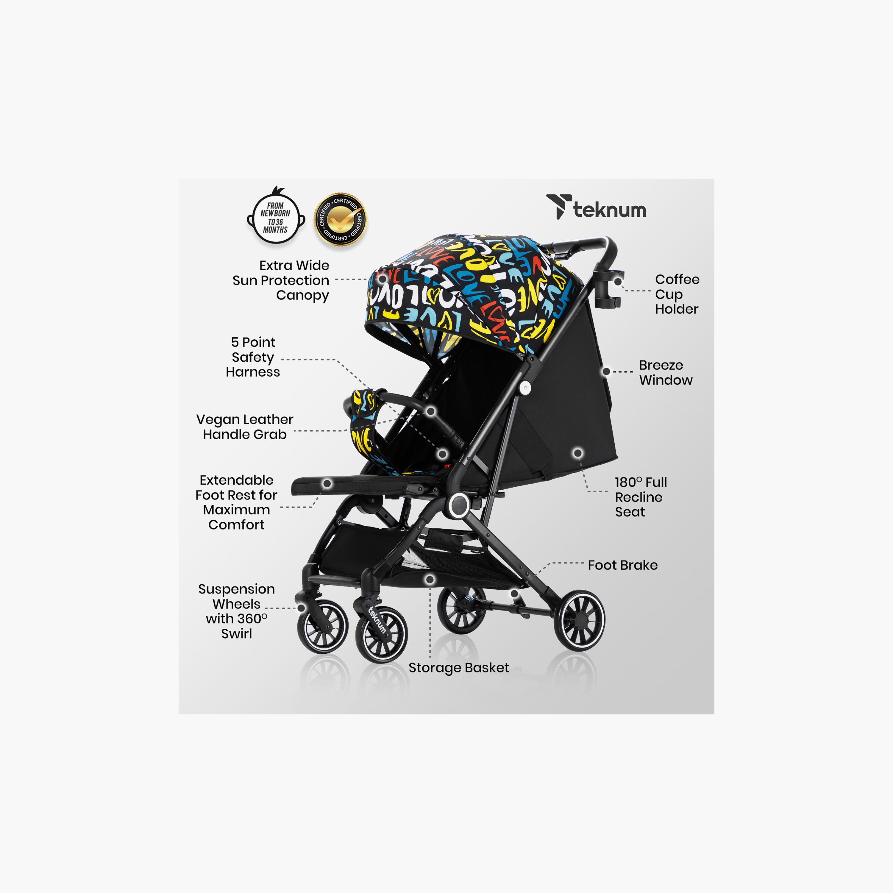 Teknum TravelZen Stroller with Coffee Cup Holder, Love-baby-gear-strollersandprams-strollers-image-2
