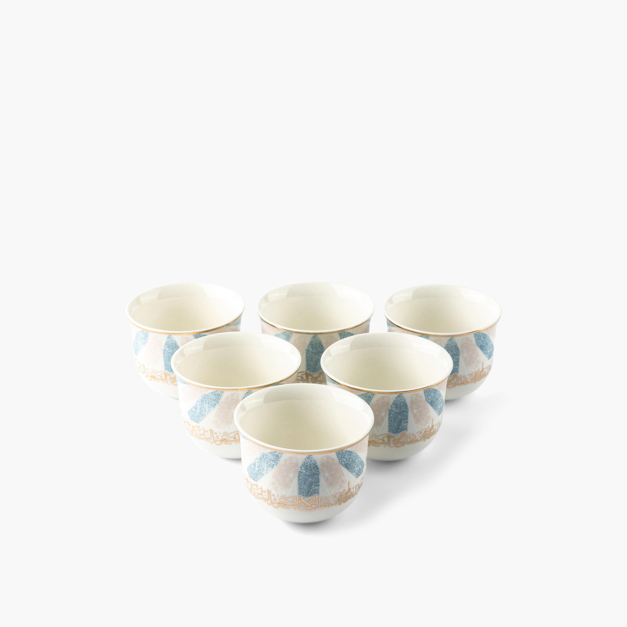Amal Printed Porcelain Kahwa Cup - Set of 6-household-dining-teaandcoffee-teaandcoffeesets-image-2