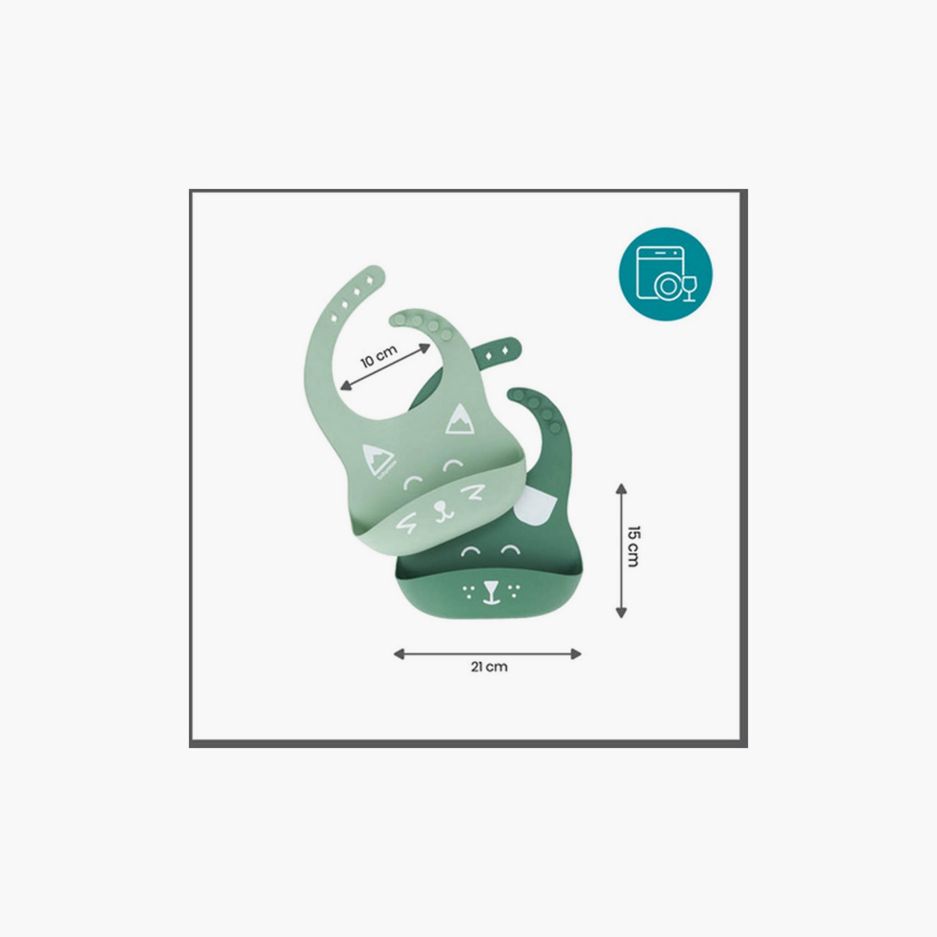مرايل سيليكون بيبإيسي قطعتين من بيبي موڤ-baby-feeding-bibs-image-3