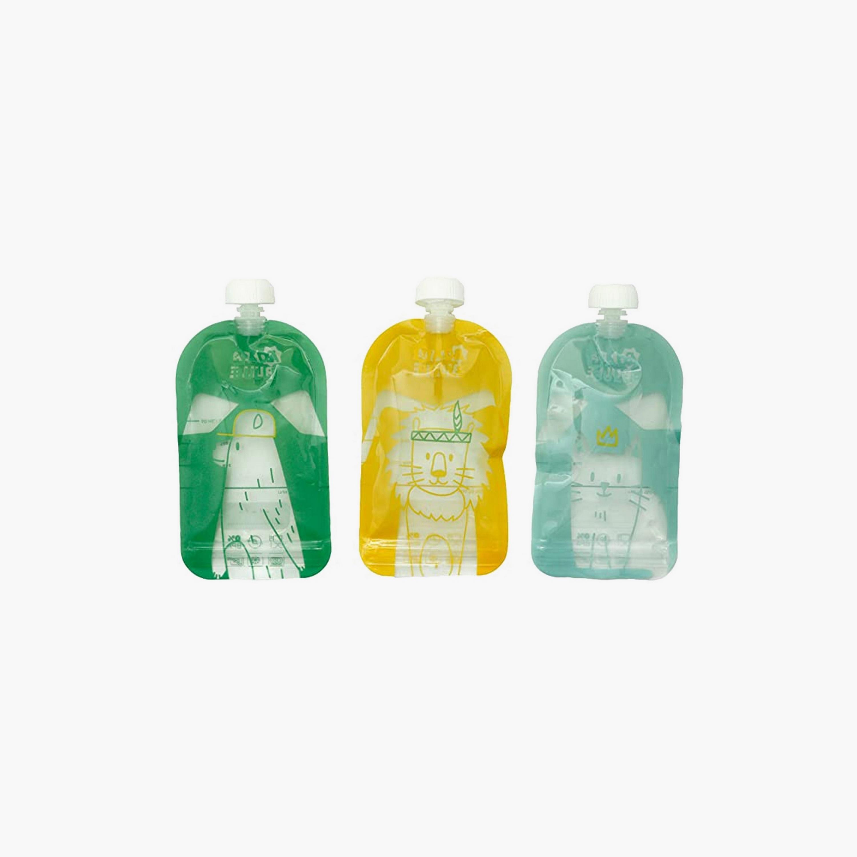Badabulle 15-Piece Reusable Squeeze Bags, Clear-baby-feeding-accessories-image-2
