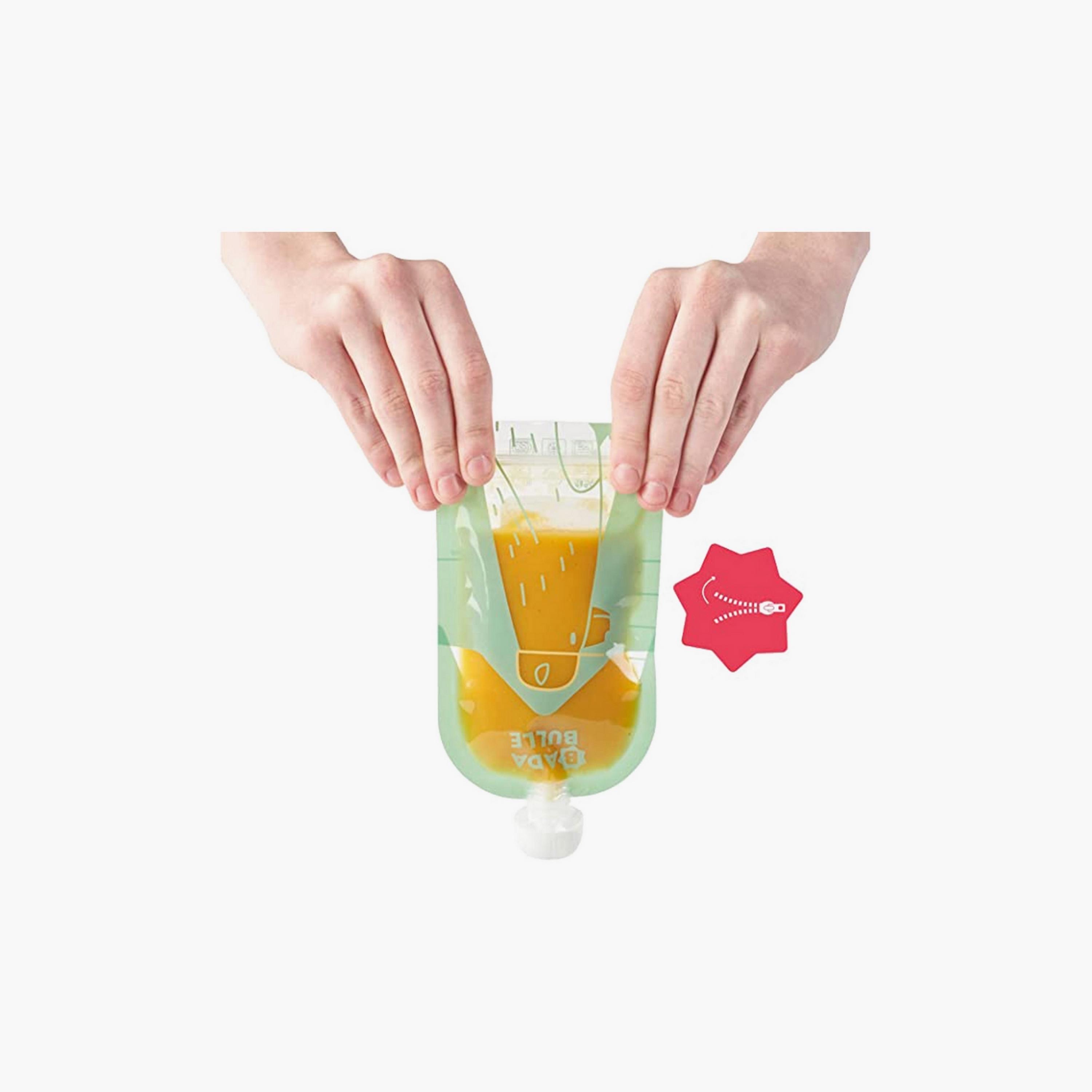 Badabulle 15-Piece Reusable Squeeze Bags, Clear-baby-feeding-accessories-image-3