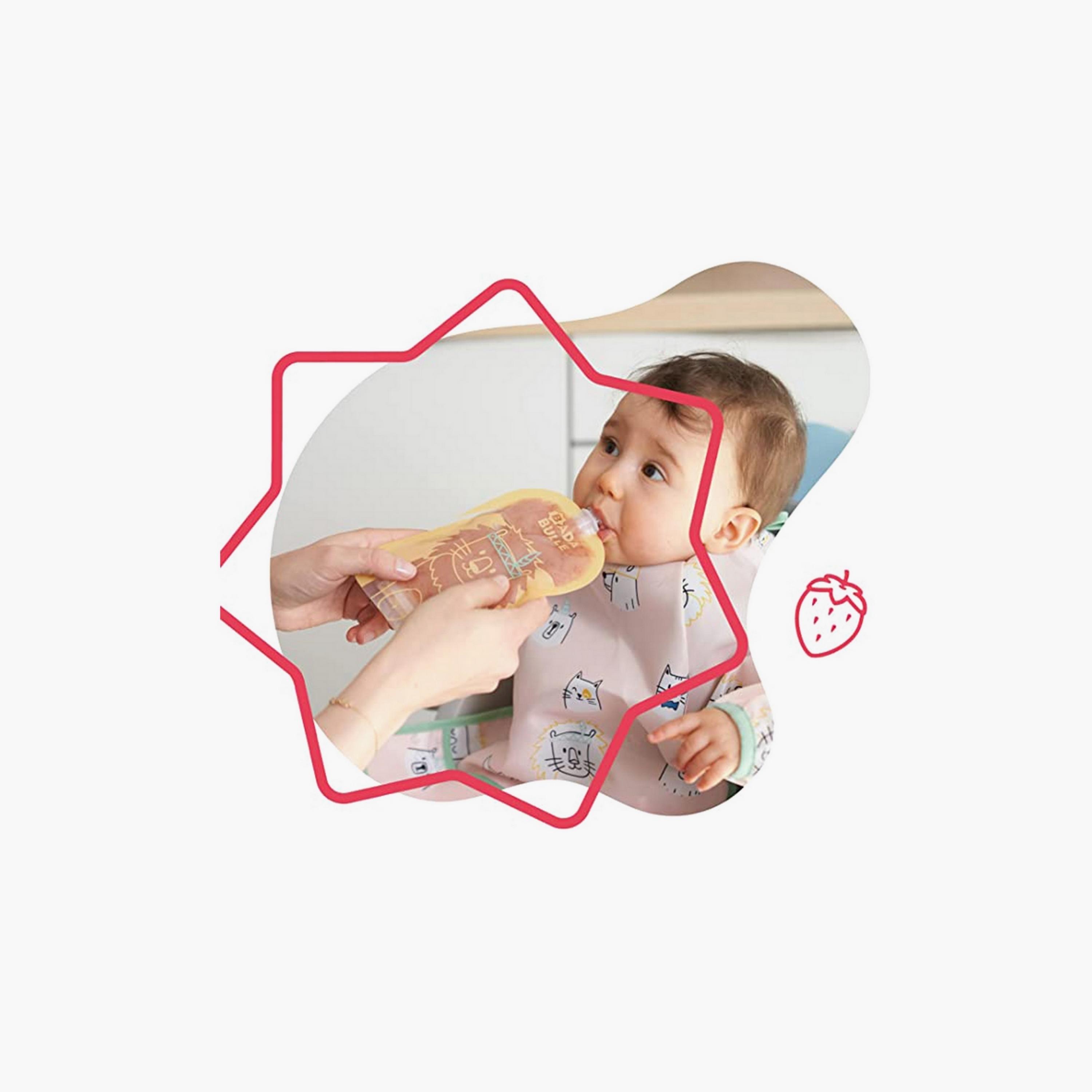 Badabulle 15-Piece Reusable Squeeze Bags, Clear-baby-feeding-accessories-image-5