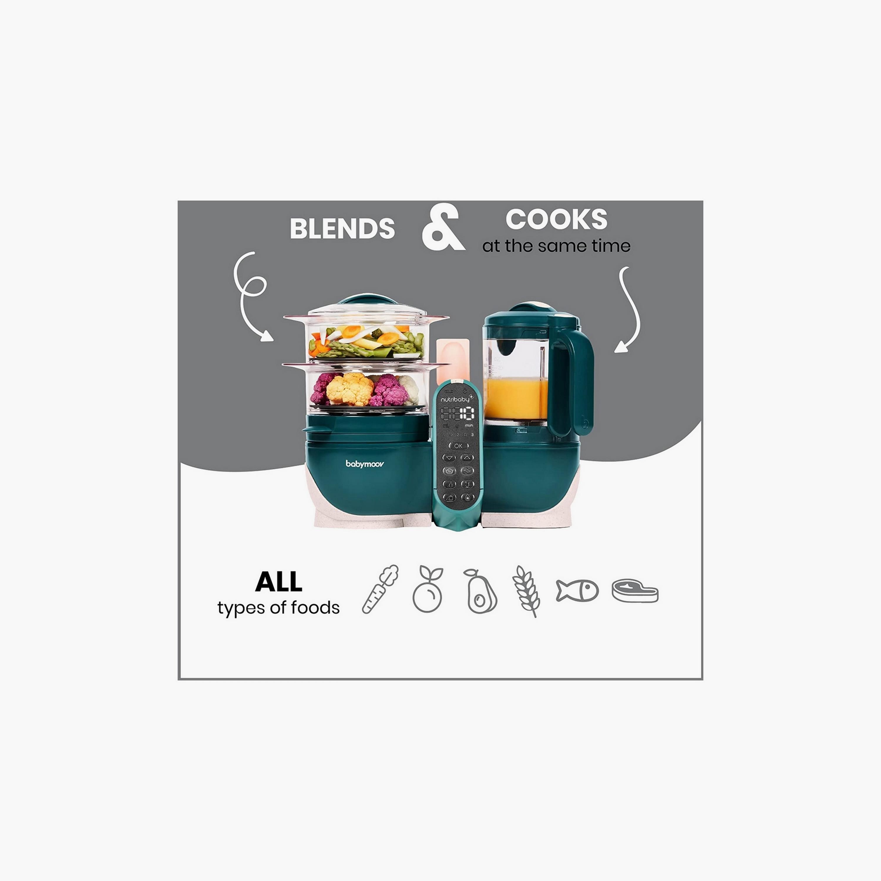 Babymoov Nutribaby(+) 6-in-1 Multi-Purpose Food Processor, Opal Green-baby-feeding-babyfoodprocessors-image-2