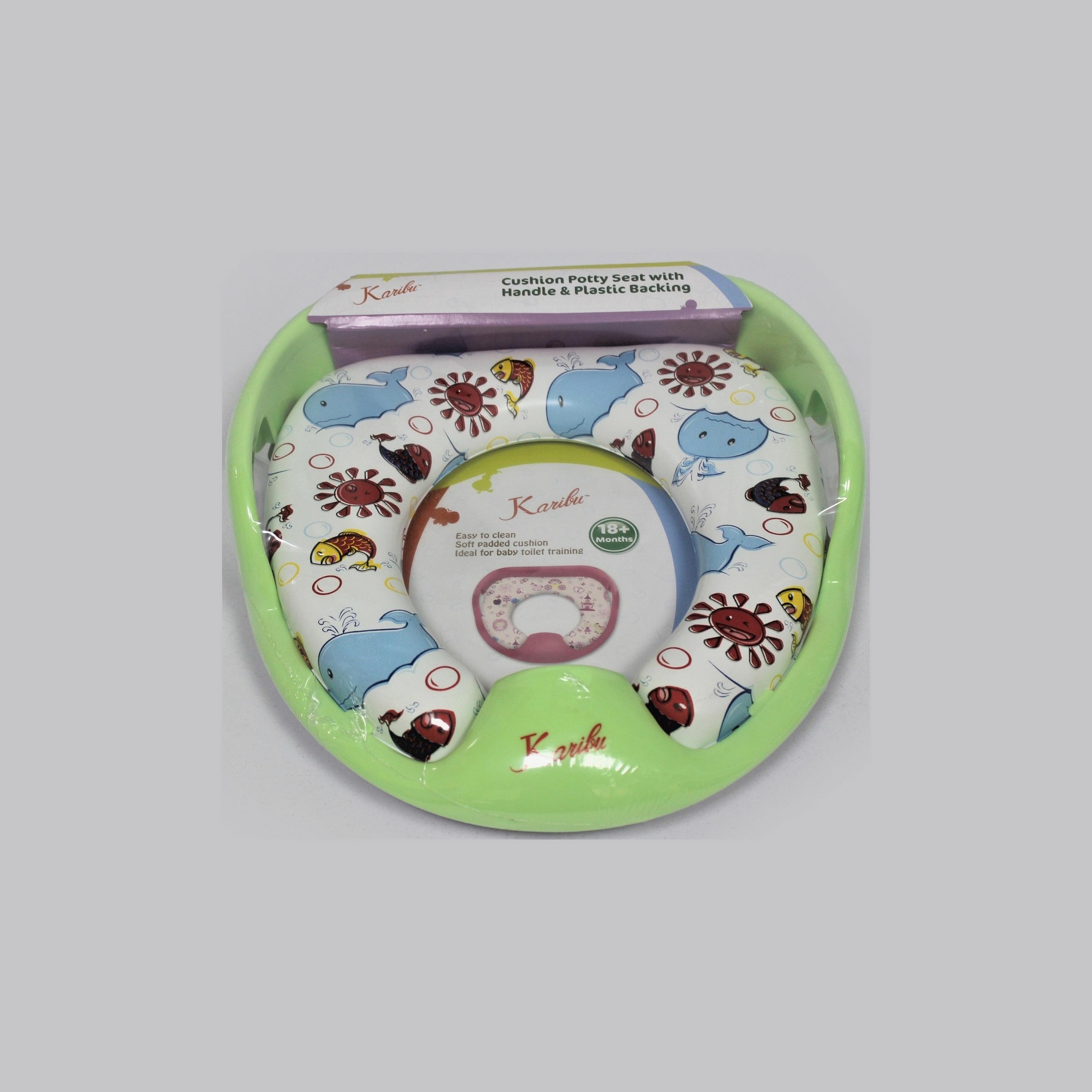Karibu Cushion Potty Seat With Handle, Green-baby-diapering-pottytraining-image-1
