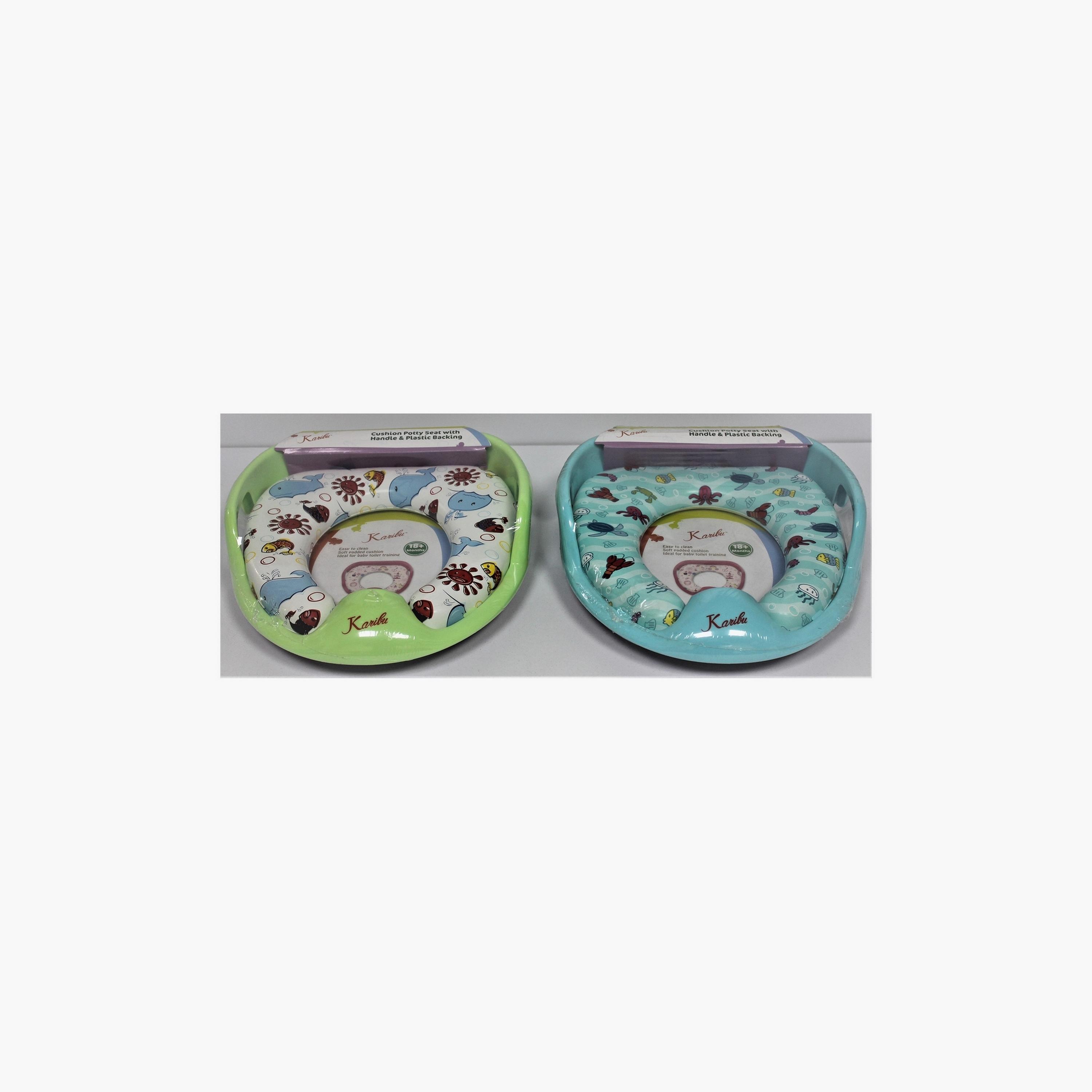 Karibu Cushion Potty Seat With Handle, Green-baby-diapering-pottytraining-image-2