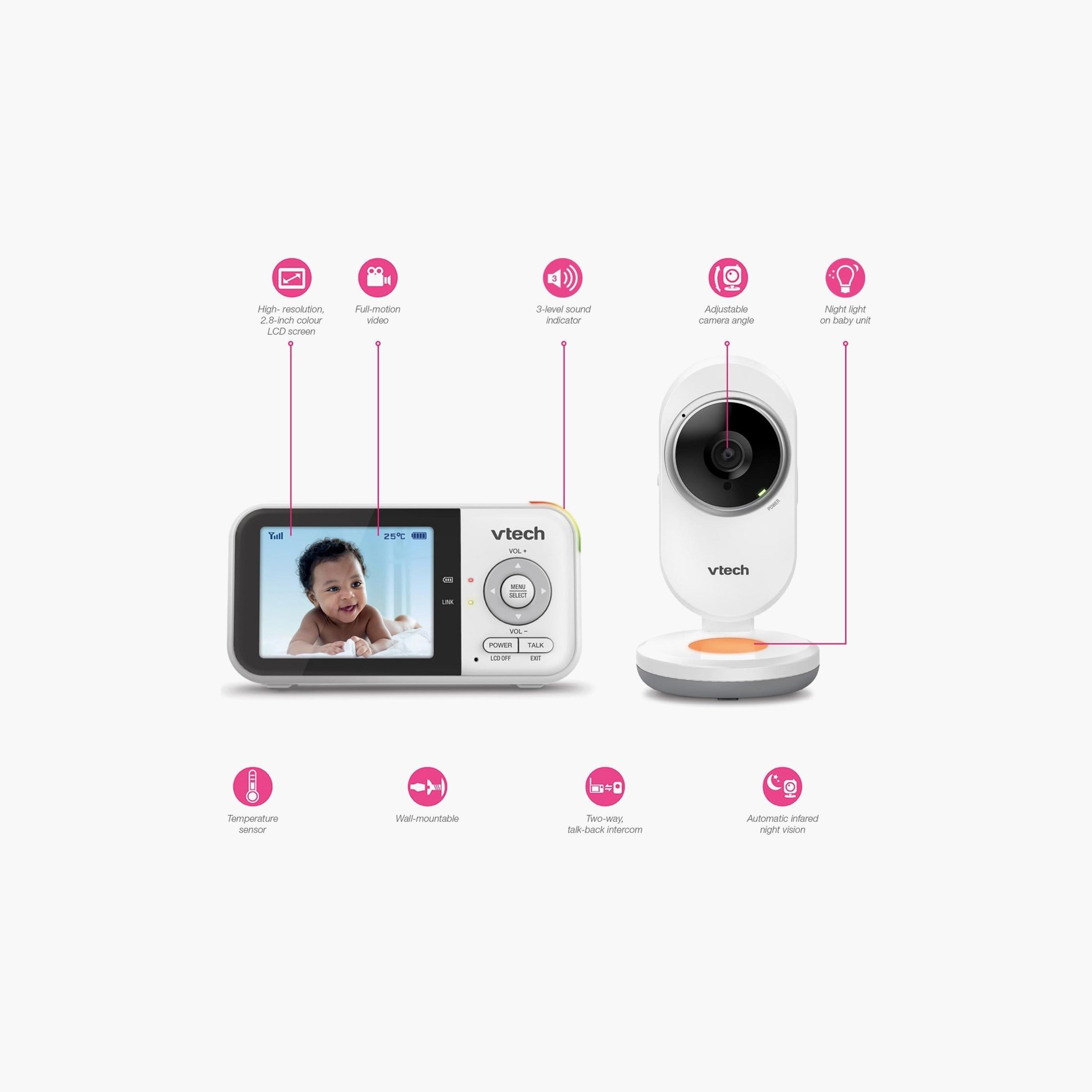 شاشة فيديو مقاس 2.8 بوصة ودقة 270 بكسل مع إضاءة ليلية من ڤي تيك-baby-healthandsafety-babymonitors-image-3