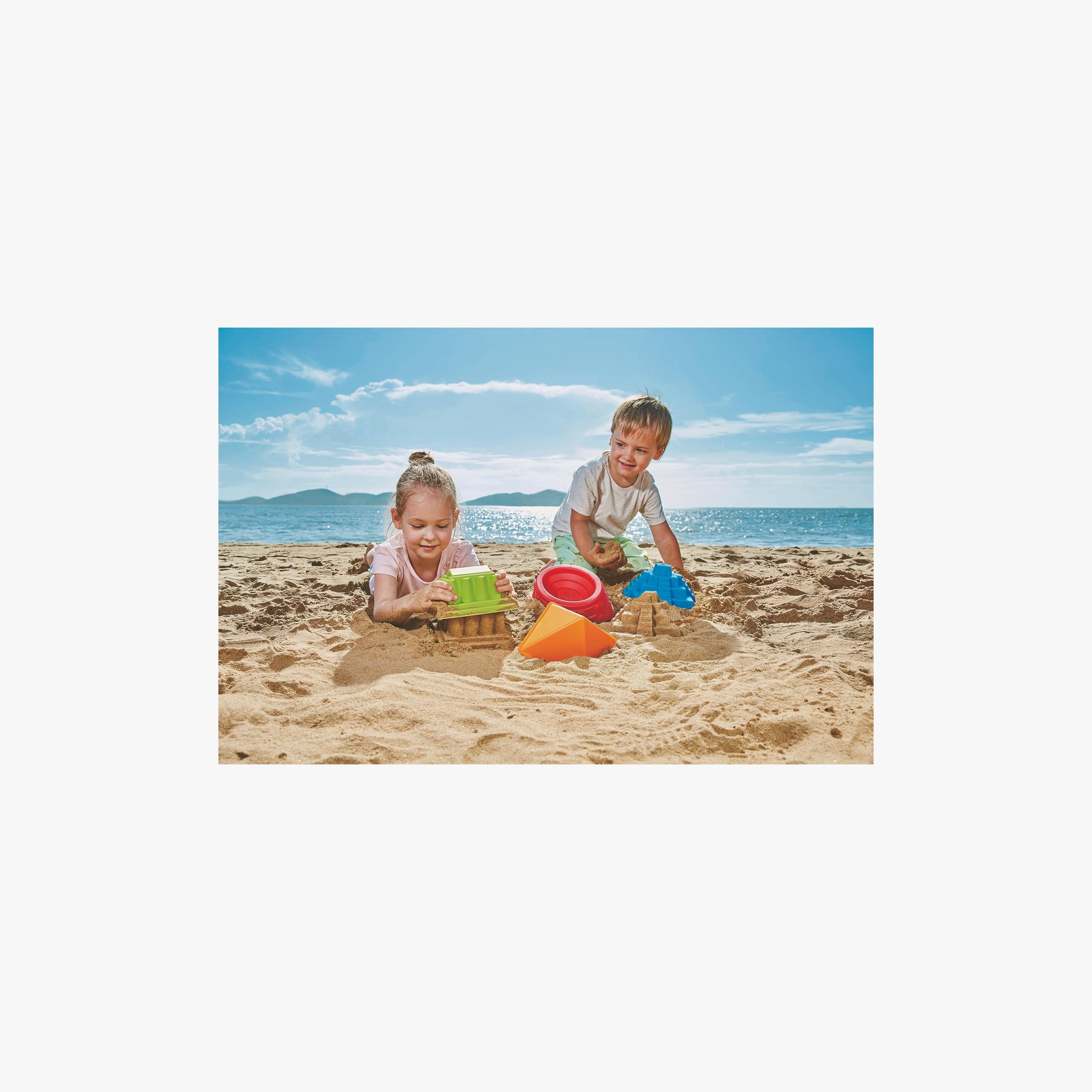 Hape Mayan Pyramid Sand & Beach Toy, Blue-toys-outdoor-poolandbeach-beachtoys-image-2