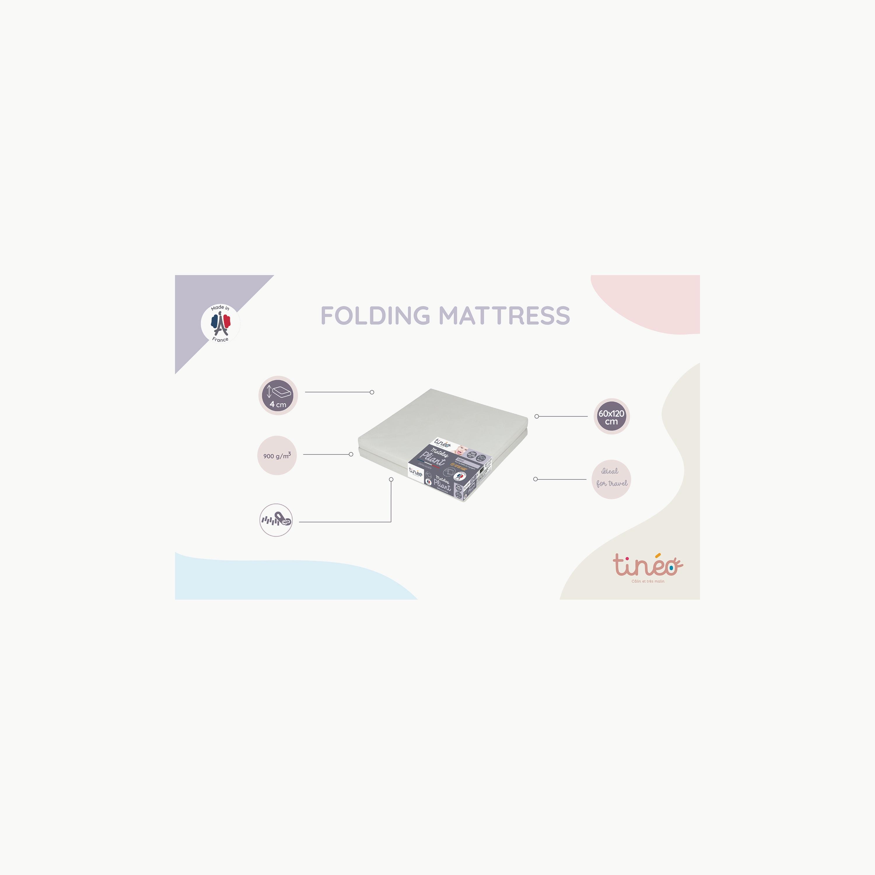 Tineo Foldable Mattress w/ Removable Cover Grey-baby-nursery-mattresses-image-4