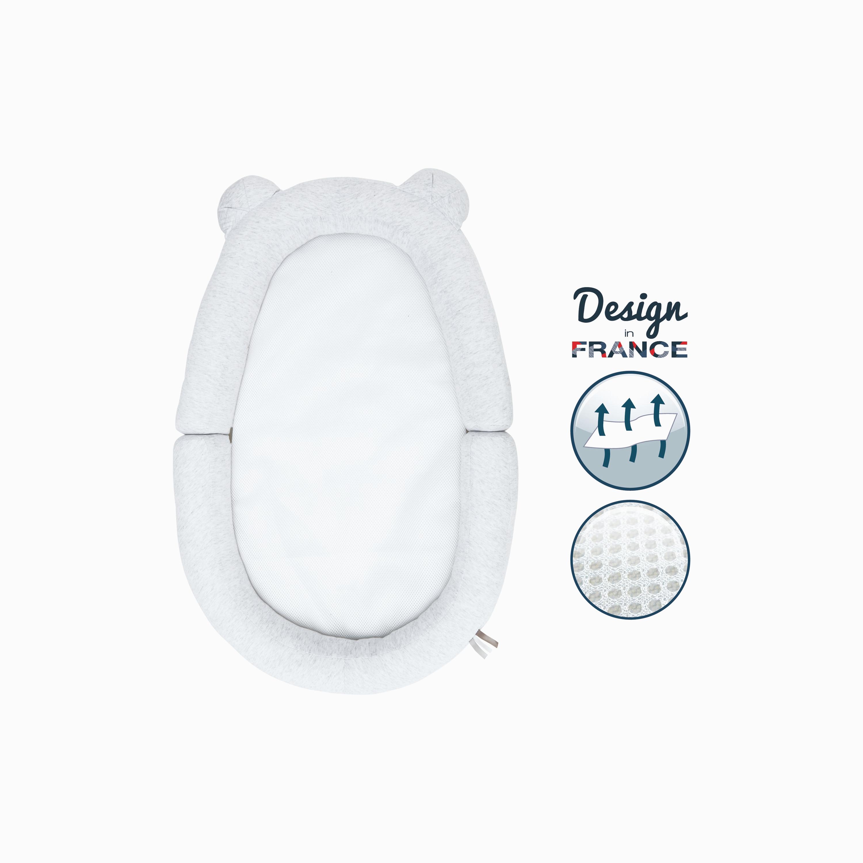 Candide Air Breathable Baby Nest, Grey/White-baby-nursery-furniture-cribsandbeds-cribaccessories-image-3