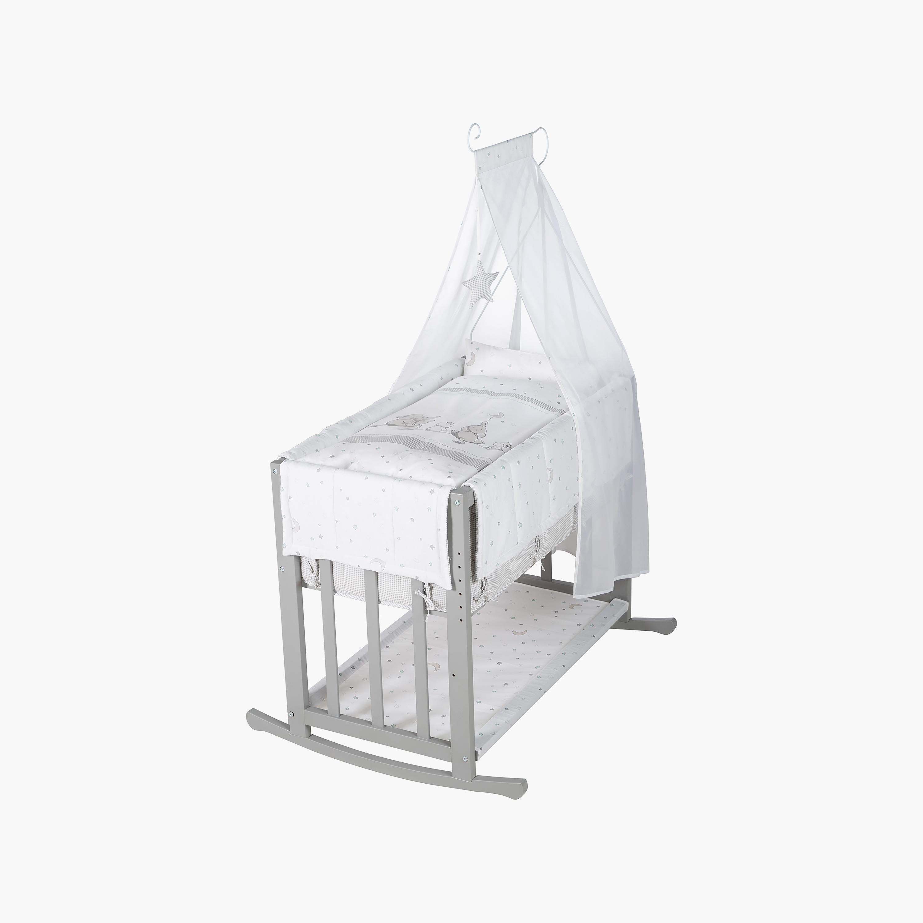 طقم سرير أطفال خشبي 4 في 1 من روبا، ستار ماجيك رمادي داكن-baby-nursery-furniture-cribsandbeds-babycribs-image-1