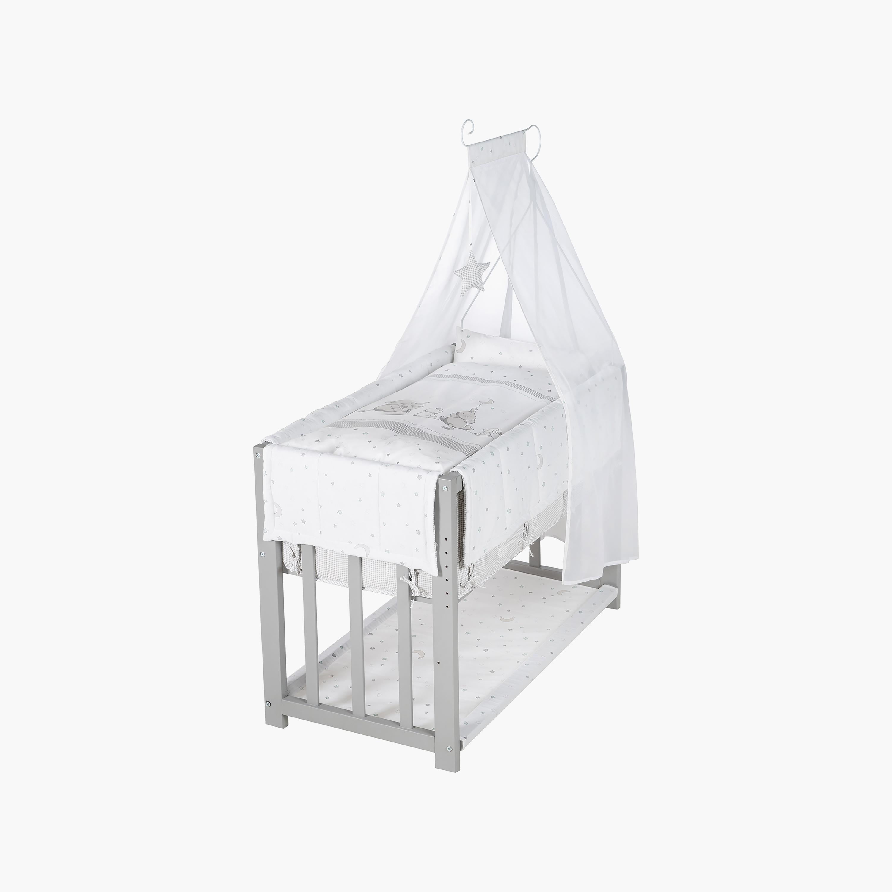 طقم سرير أطفال خشبي 4 في 1 من روبا، ستار ماجيك رمادي داكن-baby-nursery-furniture-cribsandbeds-babycribs-image-2