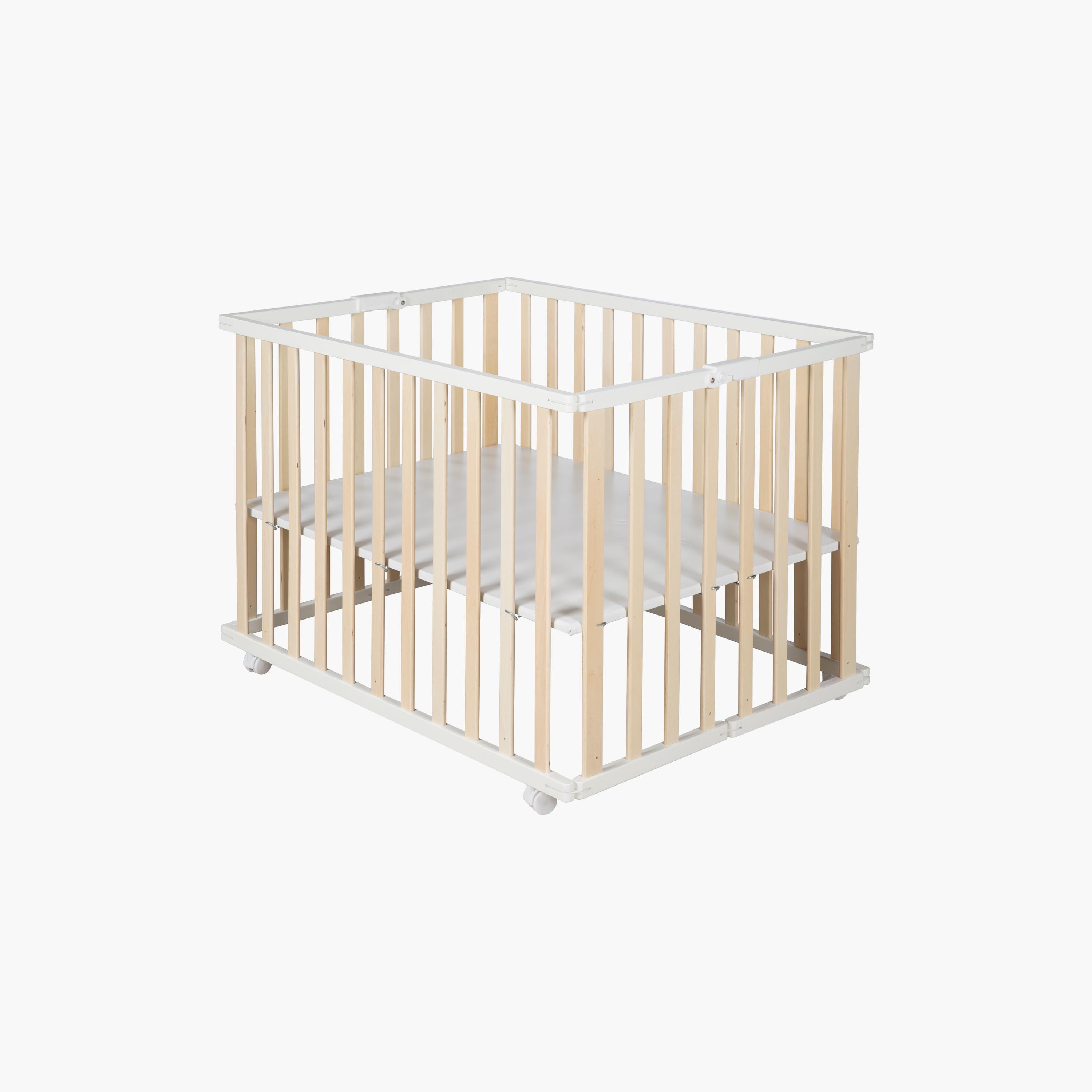 Roba Wooden Foldable Playpen, White-baby-infantactivity-playpensandplaymats-image-1