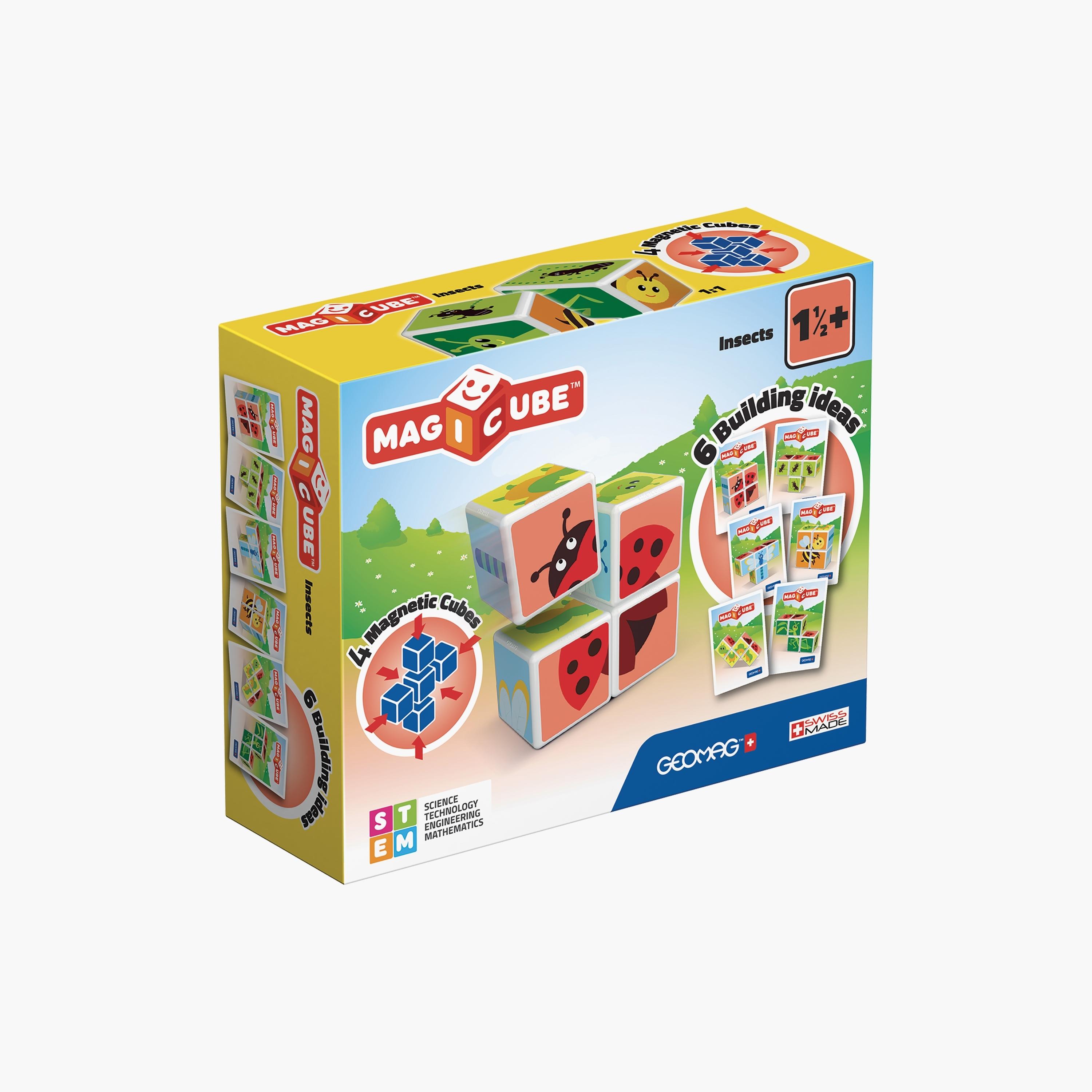 Geomag 7-Piece Magicube Printed Insects + Cards-toys-babyandtoddlertoys-shapesorters-image-1