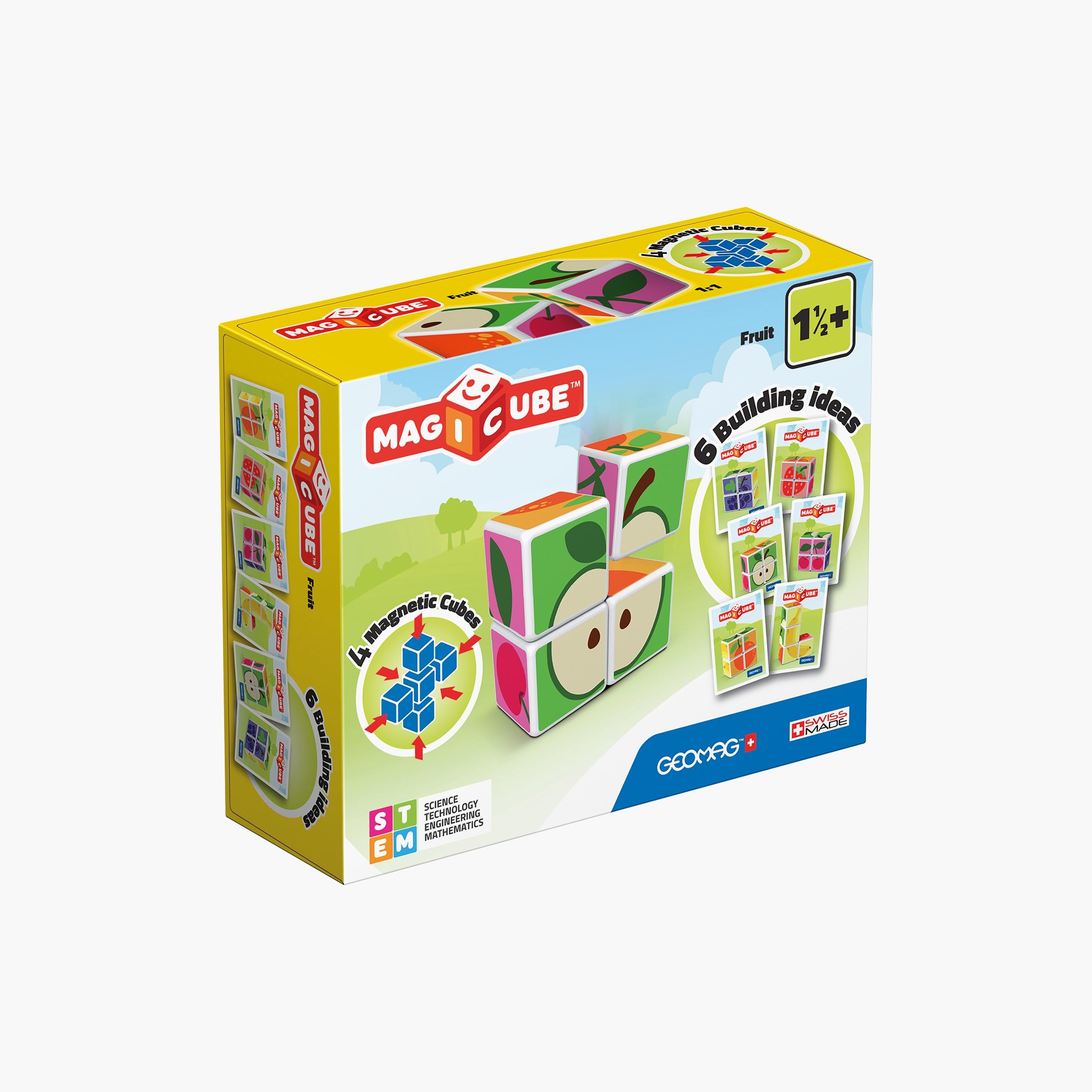 Geomag 7-Piece Magicube Printed Fruit + Cards-toys-babyandtoddlertoys-shapesorters-image-1