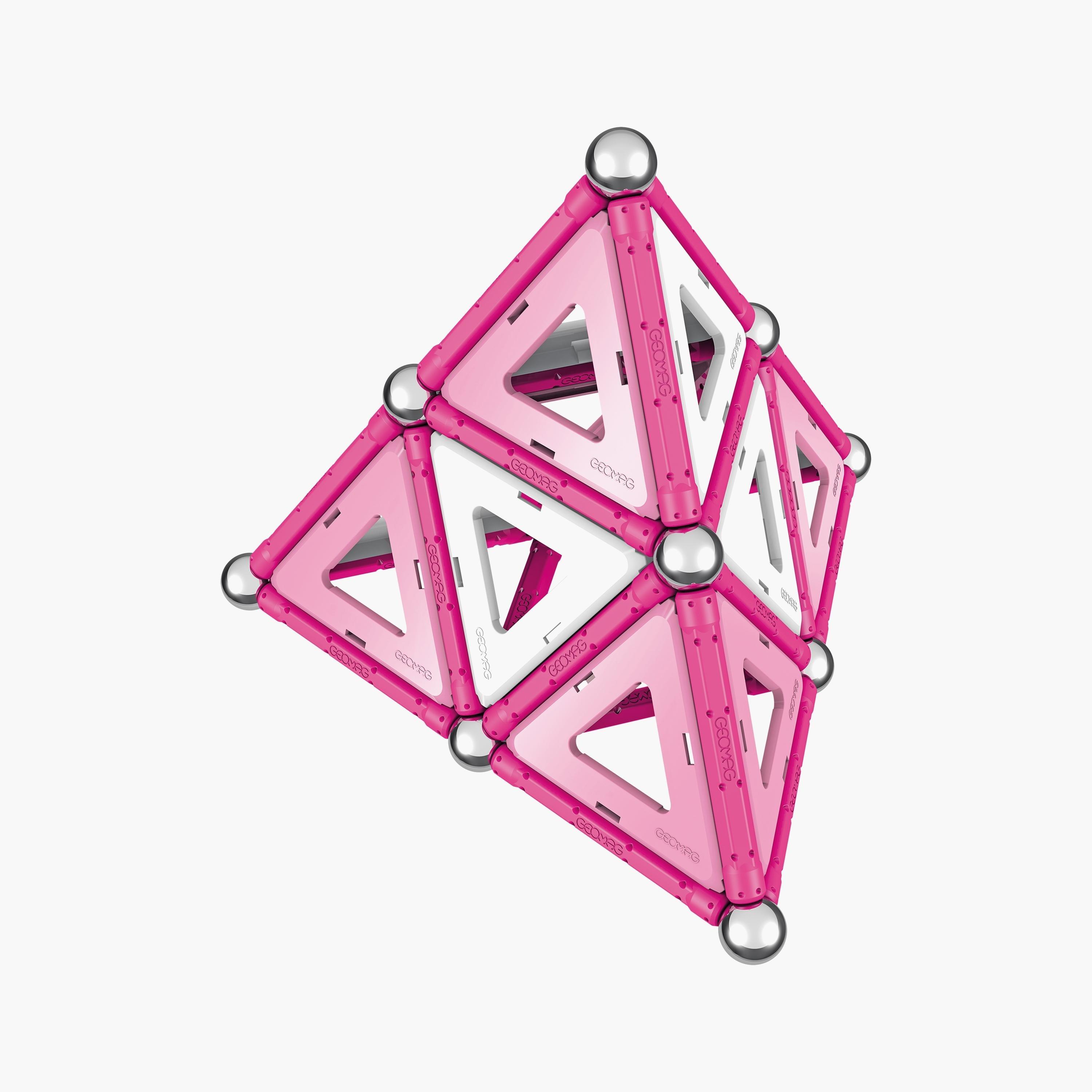 Geomag 68-Piece Pink Panels Magnetic Construction Toy Set-toys-buildingblocks-constructionsets-image-1