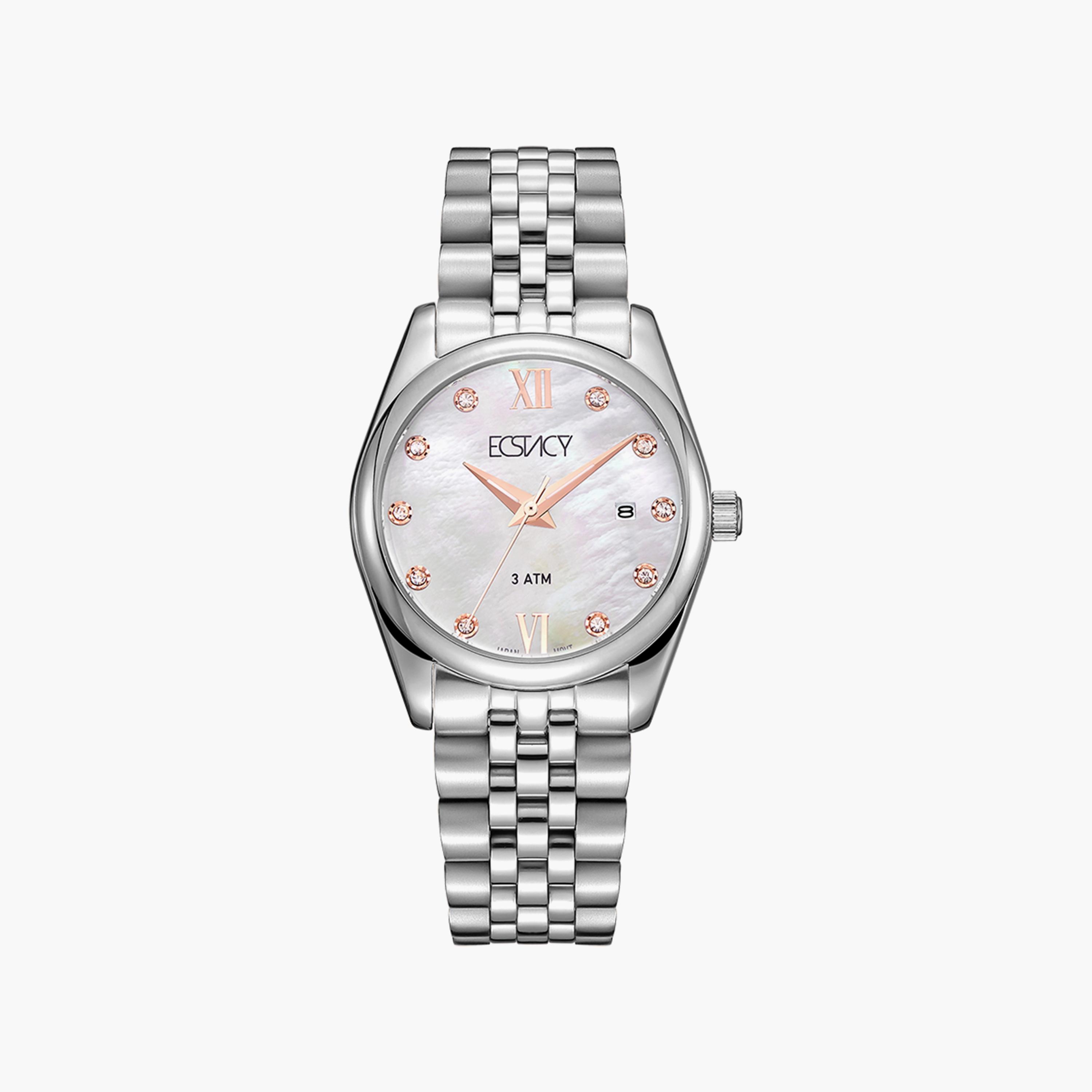 Ecstacy Silver Analog Stainless Steel Strap Watch | E22502-SBSM-women-watchesandjewellery-watches-image-1