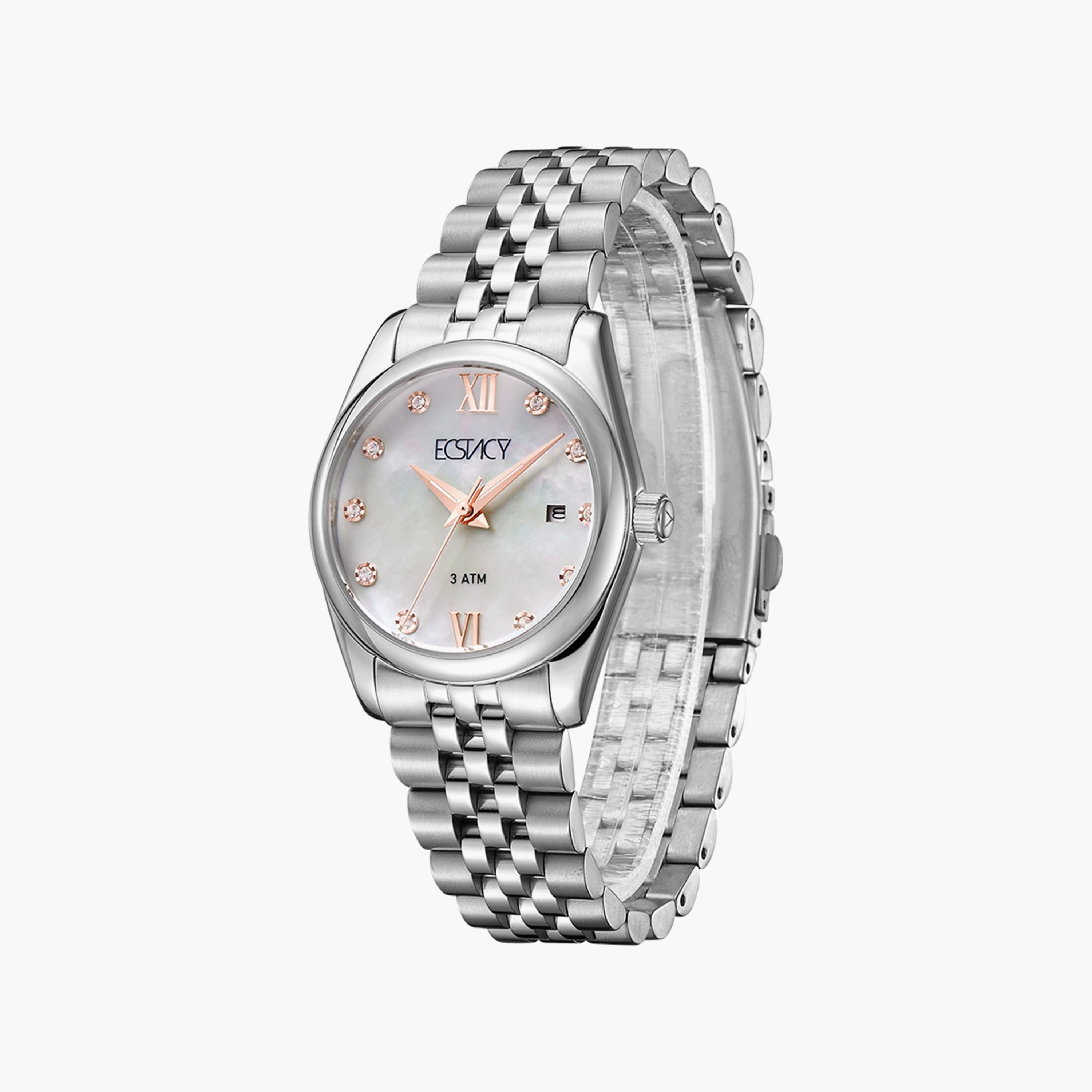 Ecstacy Silver Analog Stainless Steel Strap Watch | E22502-SBSM-women-watchesandjewellery-watches-image-2