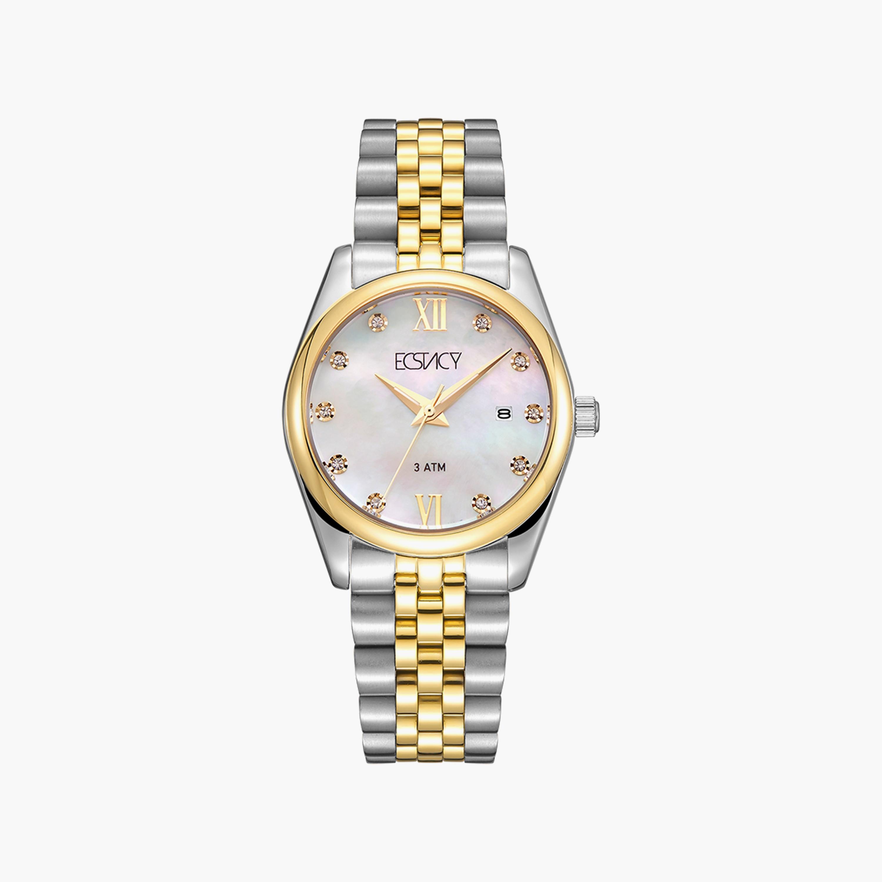 Ecstacy Silver & Gold Analog Stainless Steel Strap Watch | E22502-TBTM-women-watchesandjewellery-watches-image-1