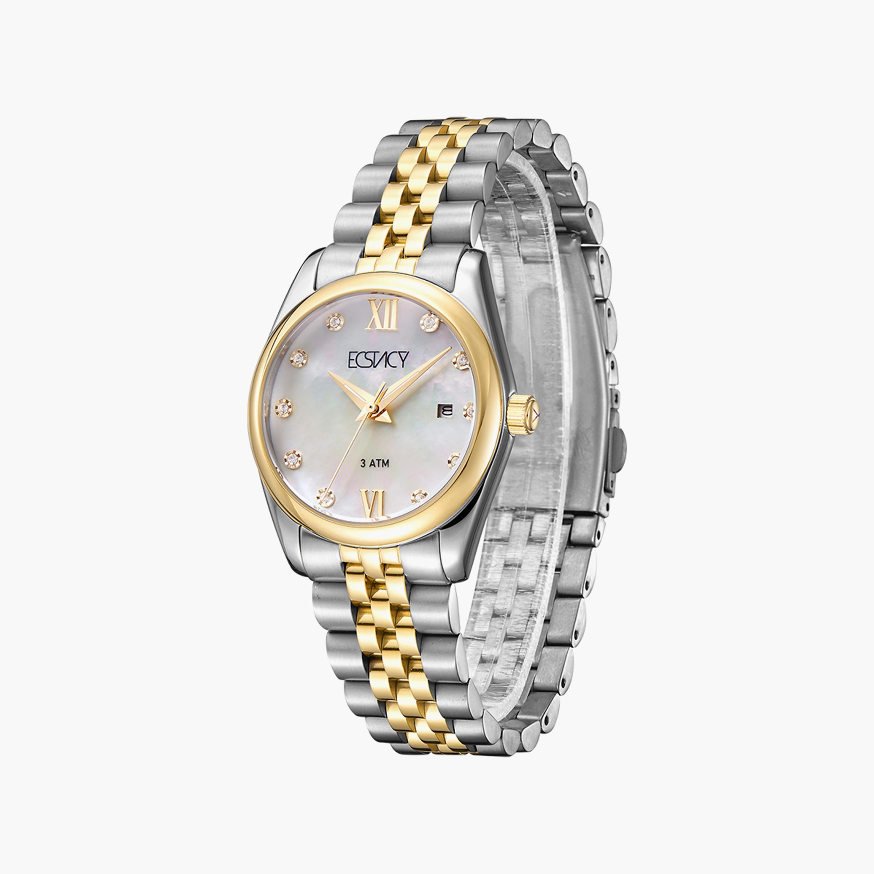 Ecstacy Silver & Gold Analog Stainless Steel Strap Watch | E22502-TBTM-women-watchesandjewellery-watches-image-2