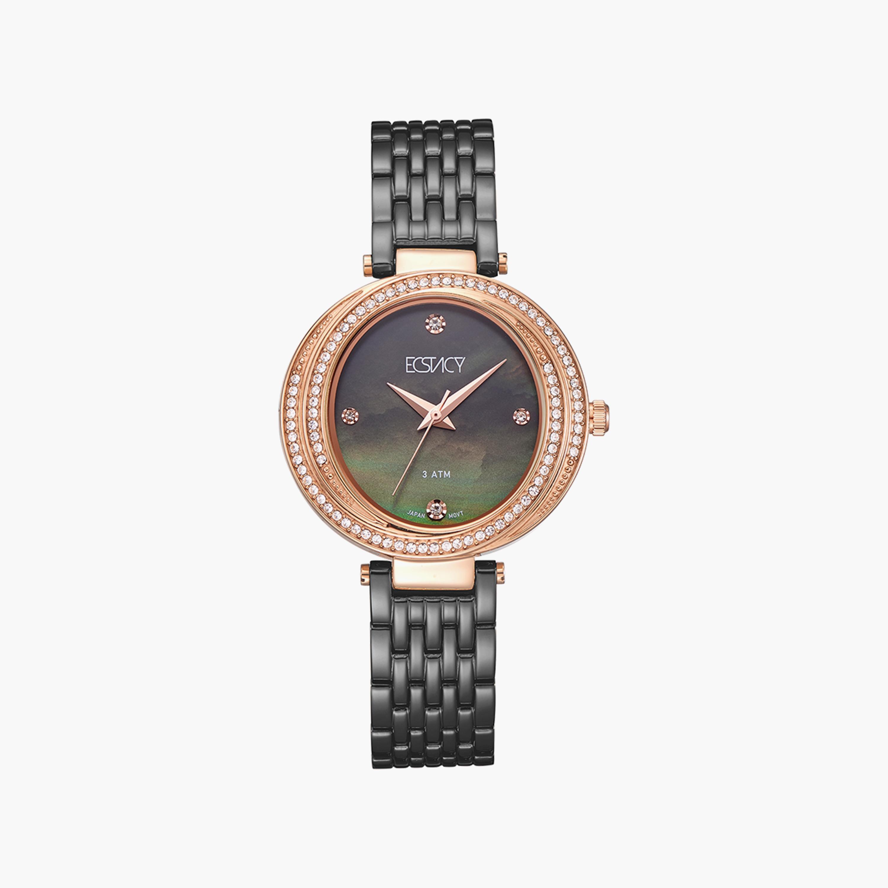 ساعة اكستاسي للنساء بسوار من الستانلس ستيل انالوج بعقارب معدنية | E8513-KBXMB-women-watchesandjewellery-watches-image-1