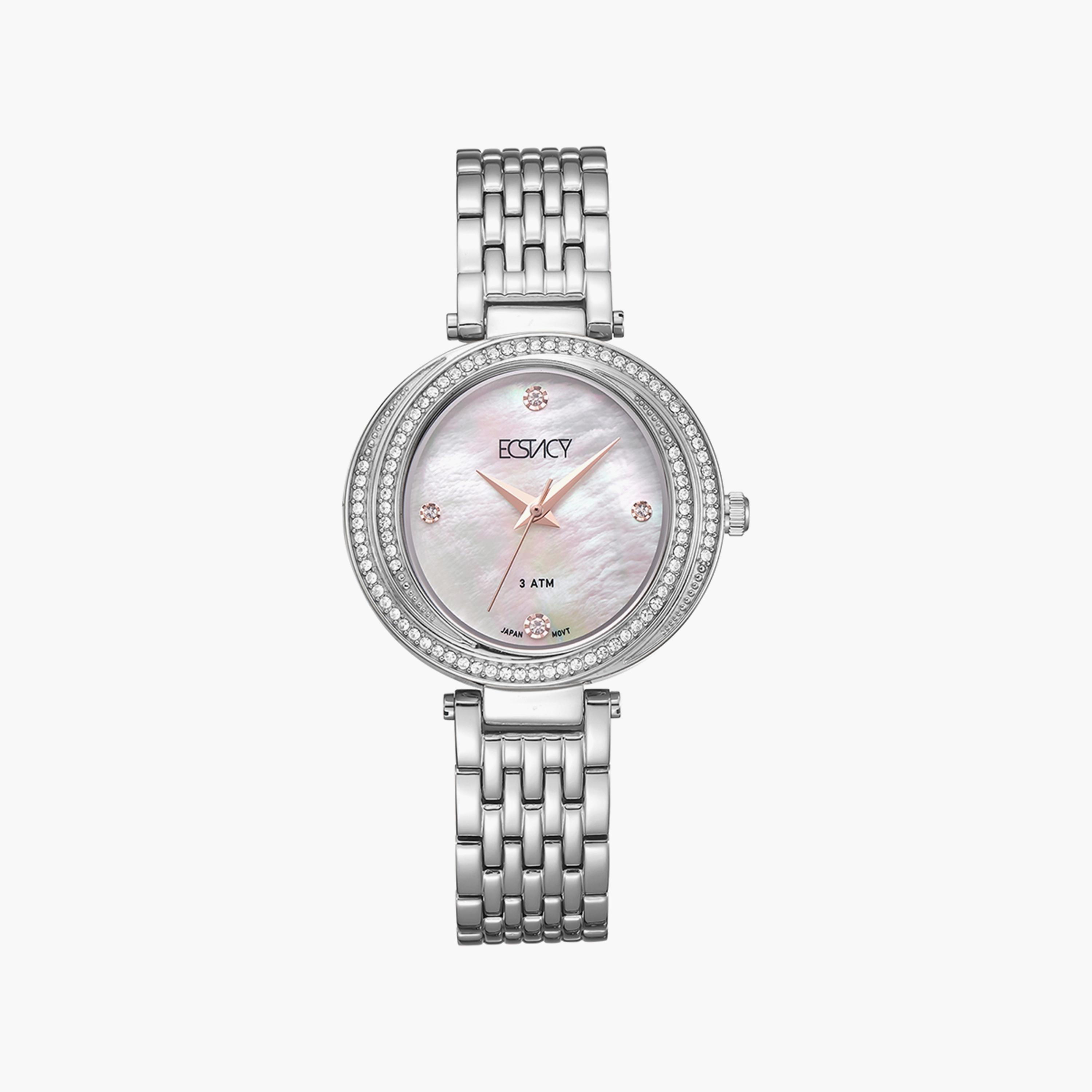Ecstacy Women's Silver Analog Stainless Steel Strap Watch | E8513-SBSM-women-watchesandjewellery-watches-image-1