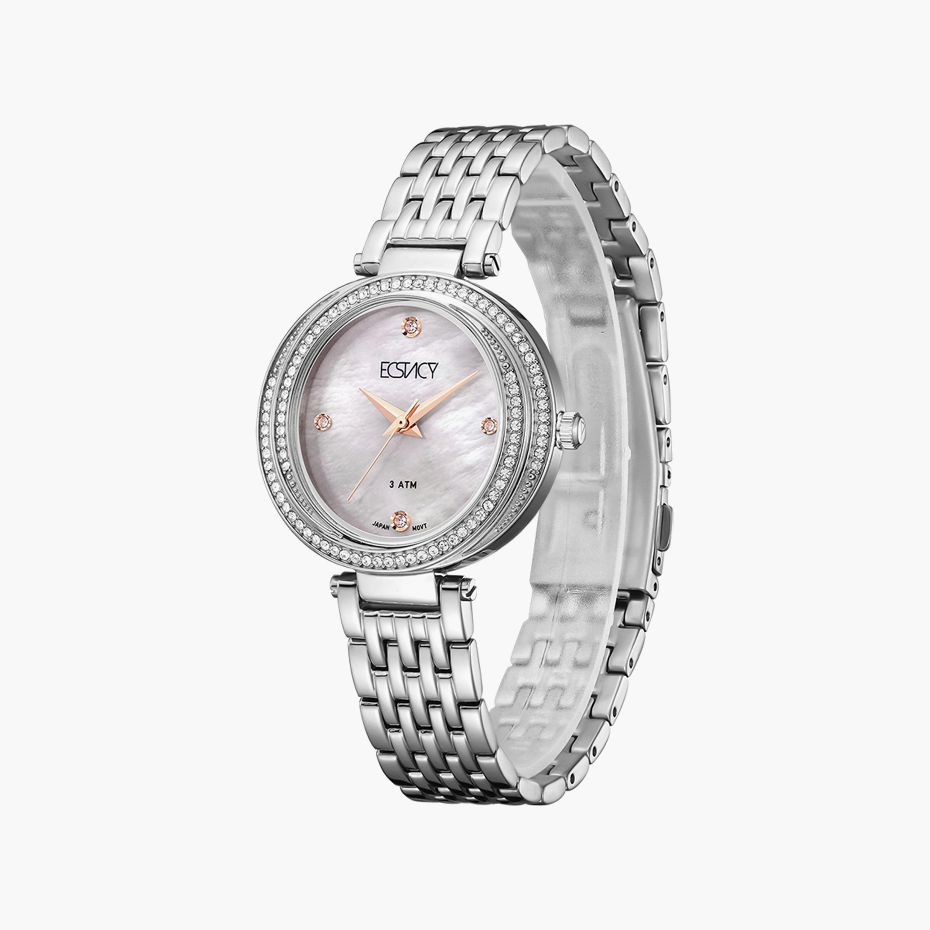 Ecstacy Women's Silver Analog Stainless Steel Strap Watch | E8513-SBSM-women-watchesandjewellery-watches-image-2