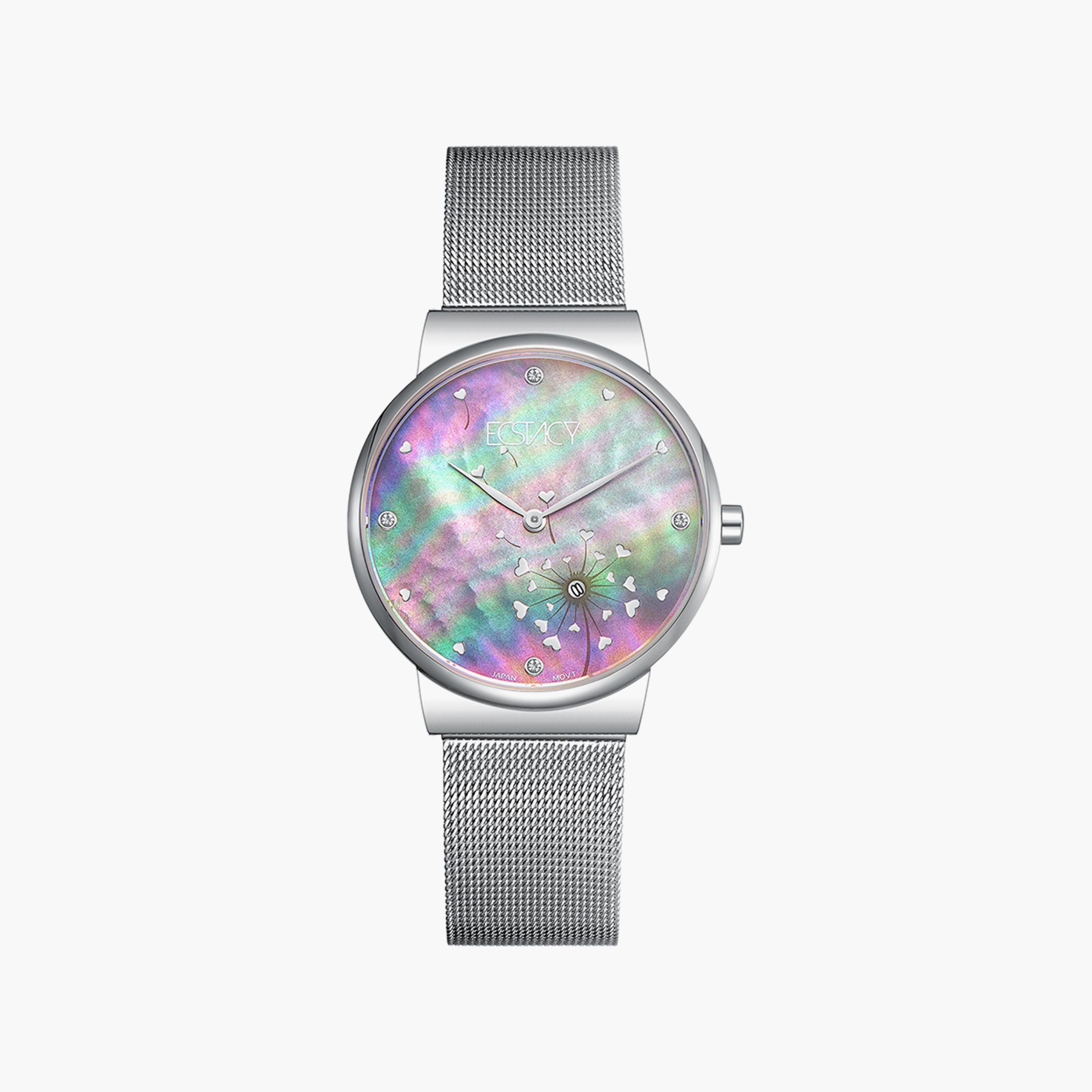 Ecstacy Women's Silver Analog Stainless Steel Strap Watch | E9510-SMSB-women-watchesandjewellery-watches-image-1