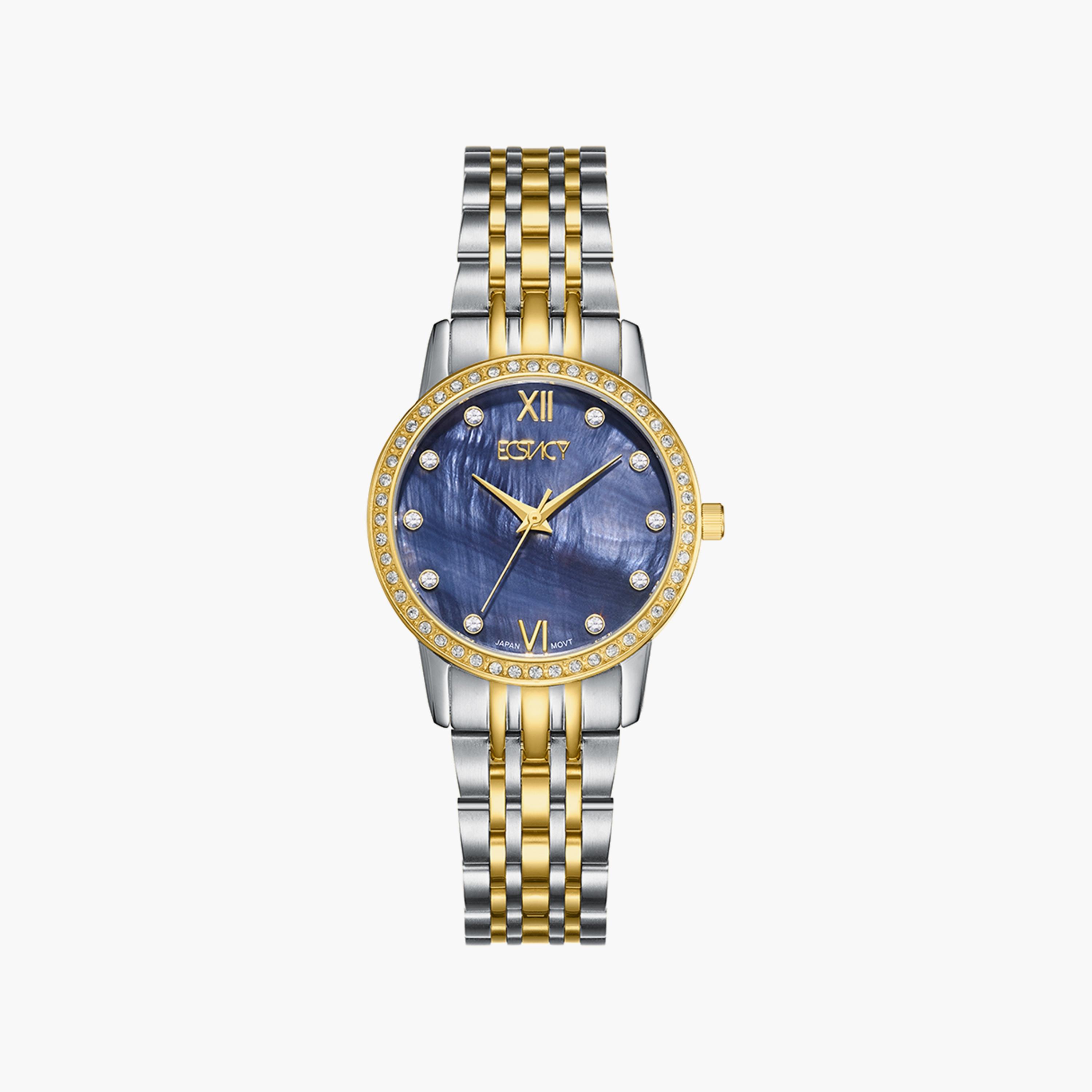 Ecstacy Silver & Gold Analog Stainless Steel Strap Watch | E9517-TBTMB-women-watchesandjewellery-watches-image-1