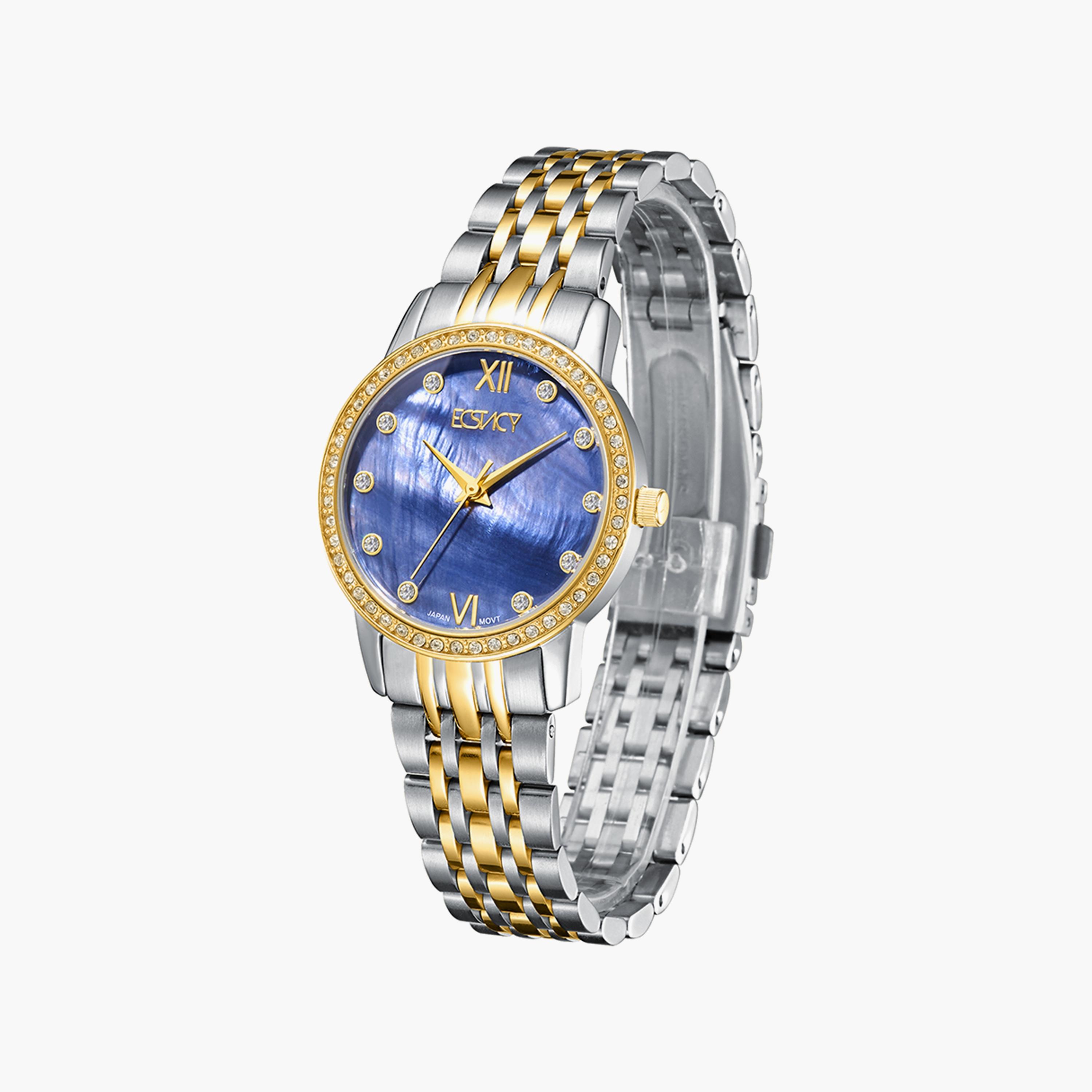 Ecstacy Silver & Gold Analog Stainless Steel Strap Watch | E9517-TBTMB-women-watchesandjewellery-watches-image-2