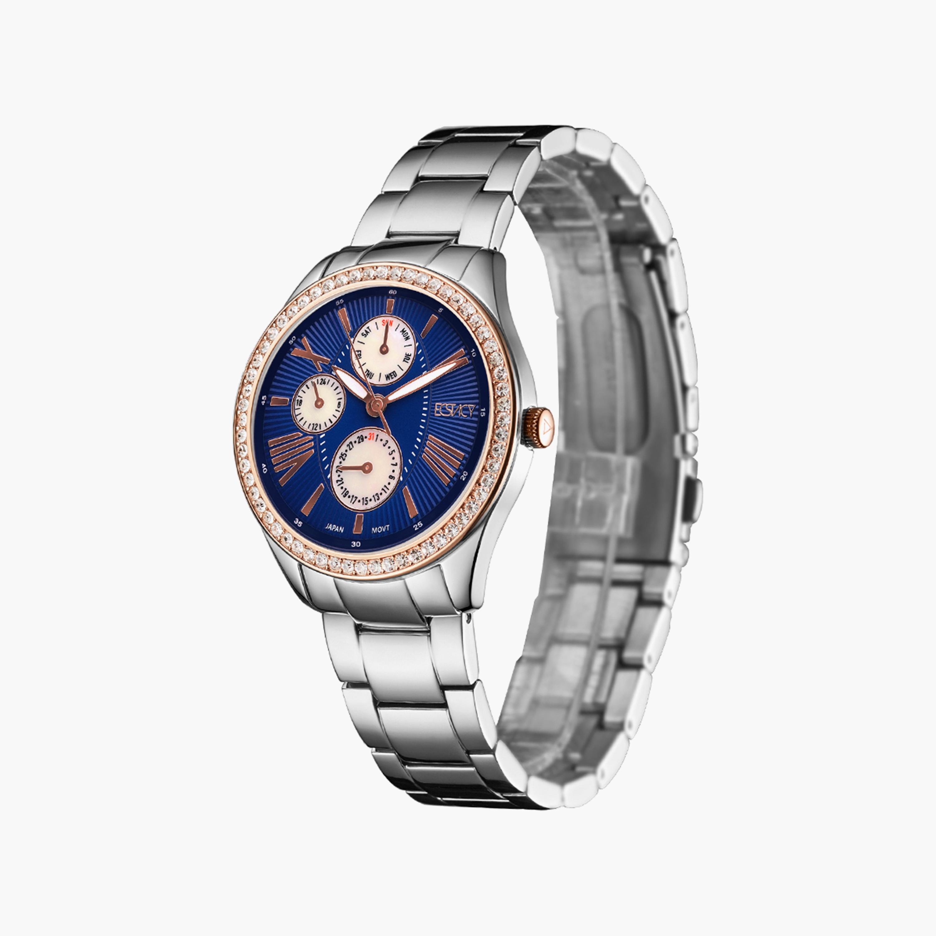 Ecstacy Women's Silver Multi-Function Stainless Steel Strap Watch | E9621-SBSN-women-watchesandjewellery-watches-image-2