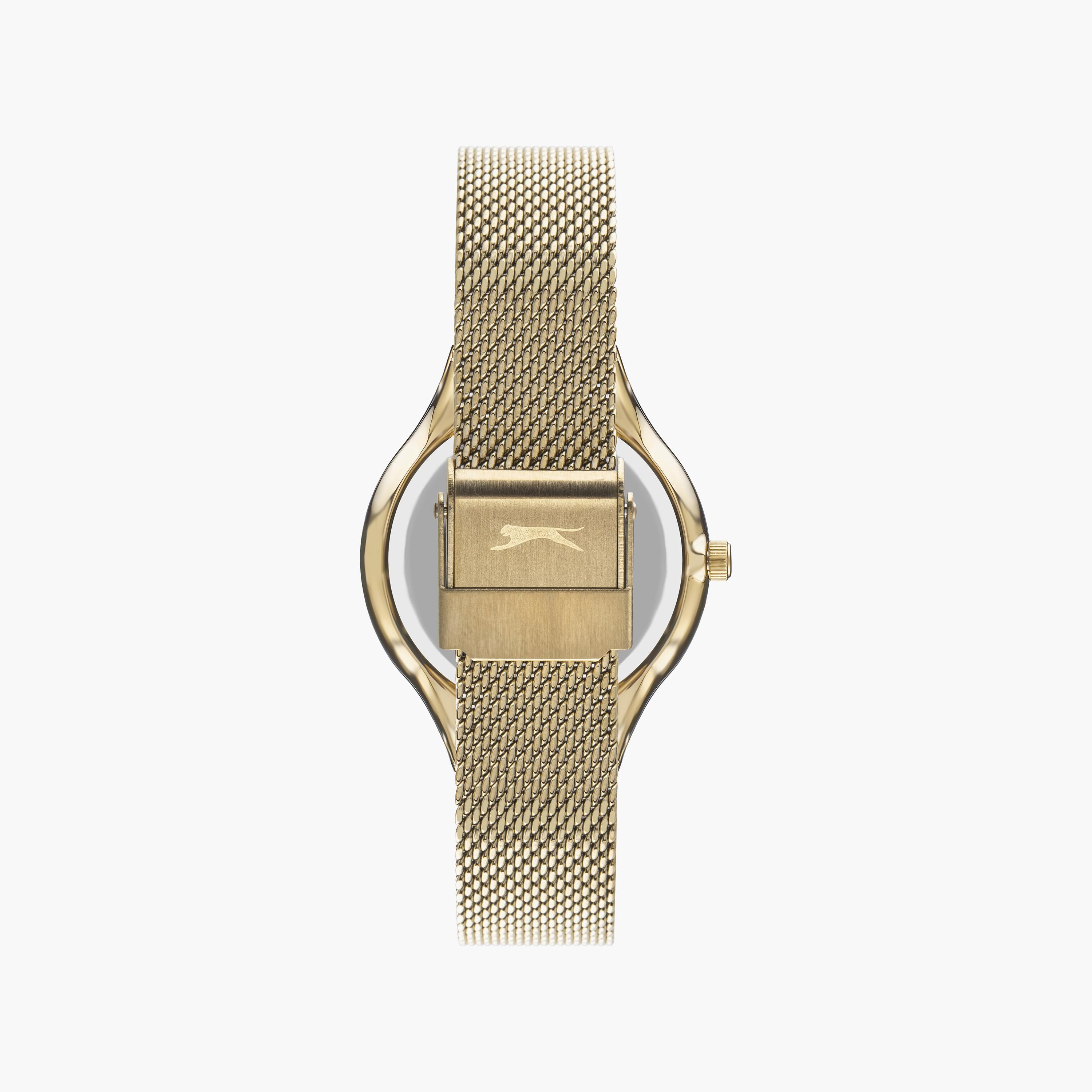 Slazenger Women's Gold Analog Mesh Strap Watch | SL.9.2015.3.03-women-watchesandjewellery-watches-image-3