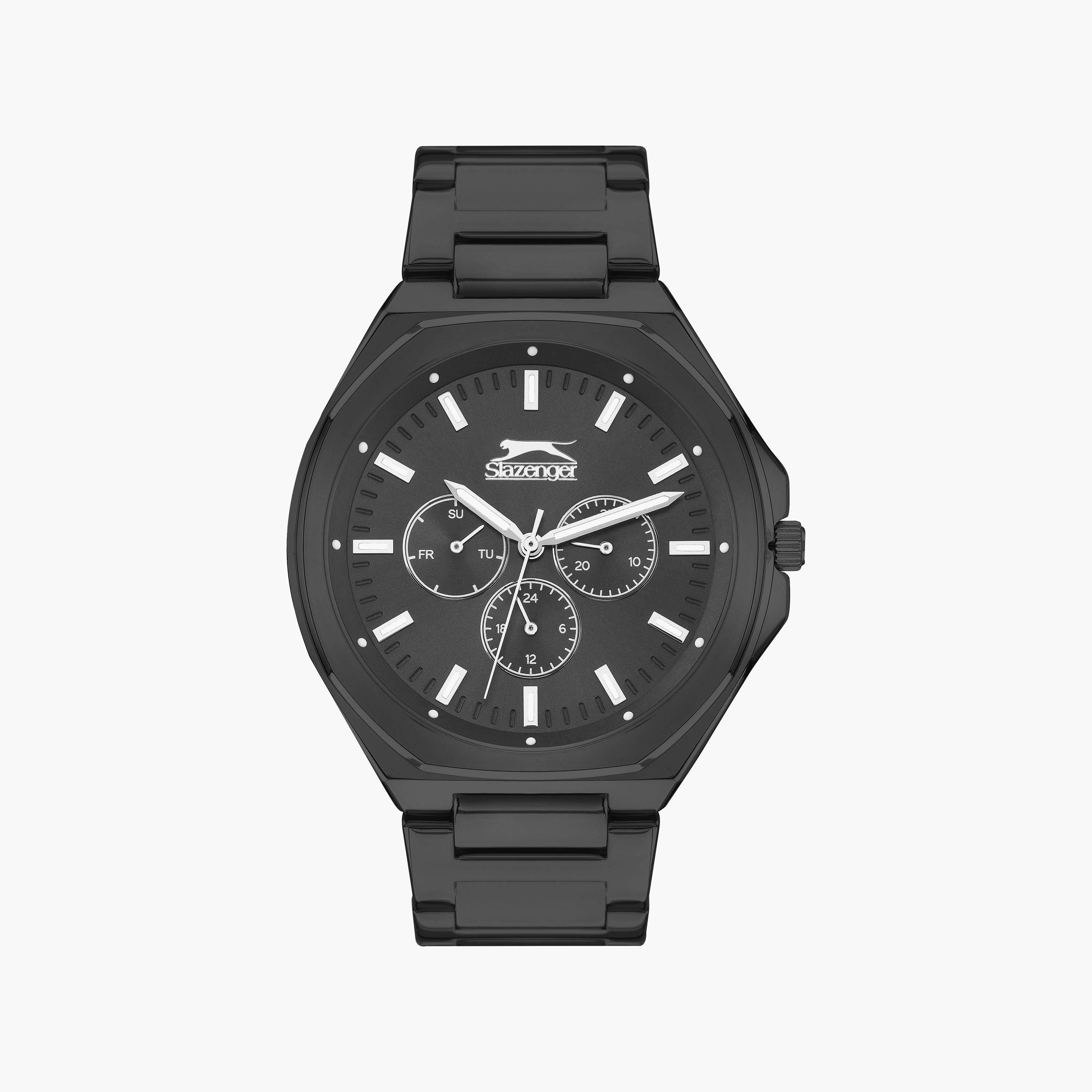 Slazenger Men's Black Multi-Function Stainless Steel Strap Watch | SL.9.2039.2.02-men-watchesandjewellery-watches-image-1