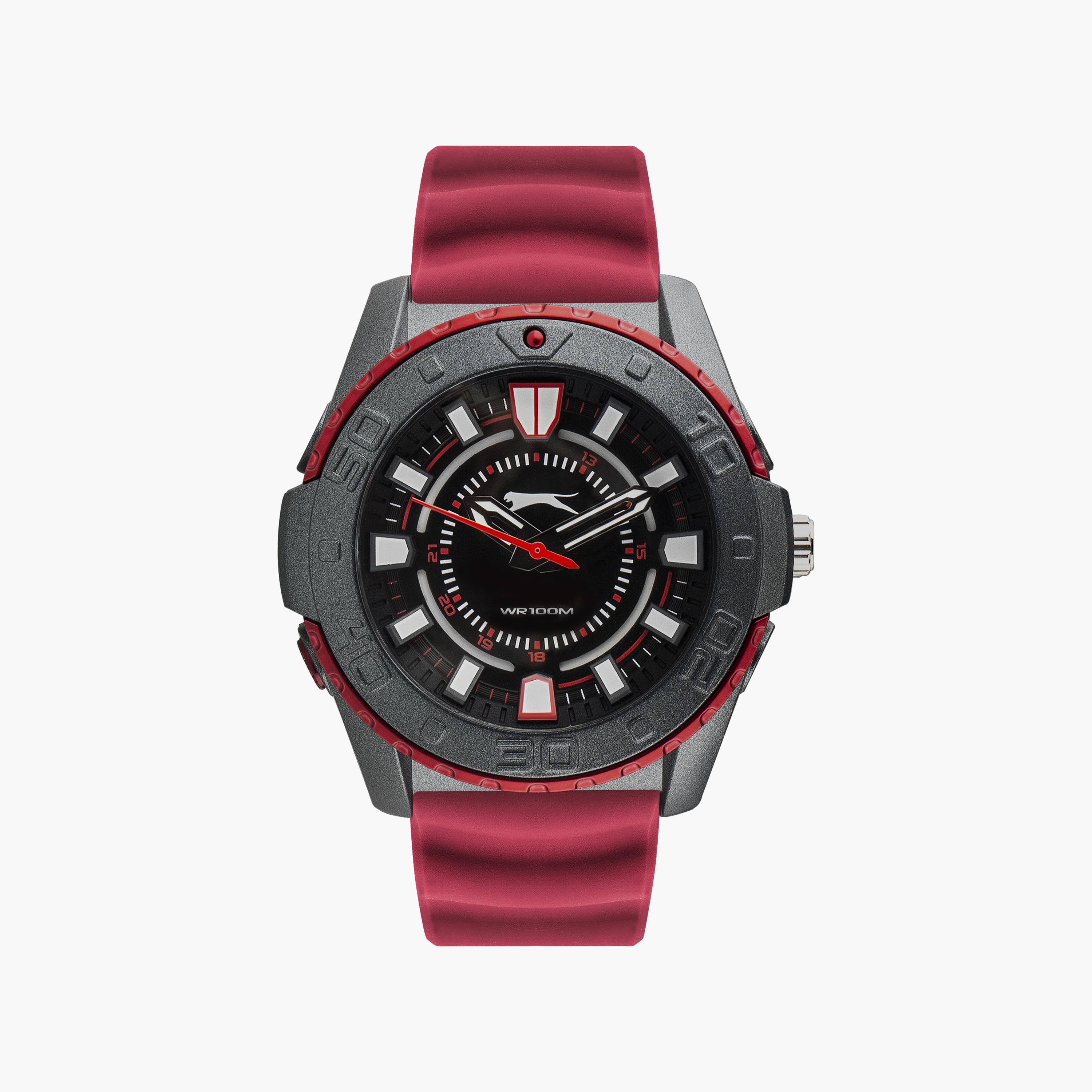 ساعة سلازنجر للجنسين باللون العنابي بسوار سيليكون | SL.9.6573.2.01-men-watchesandjewellery-watches-image-1
