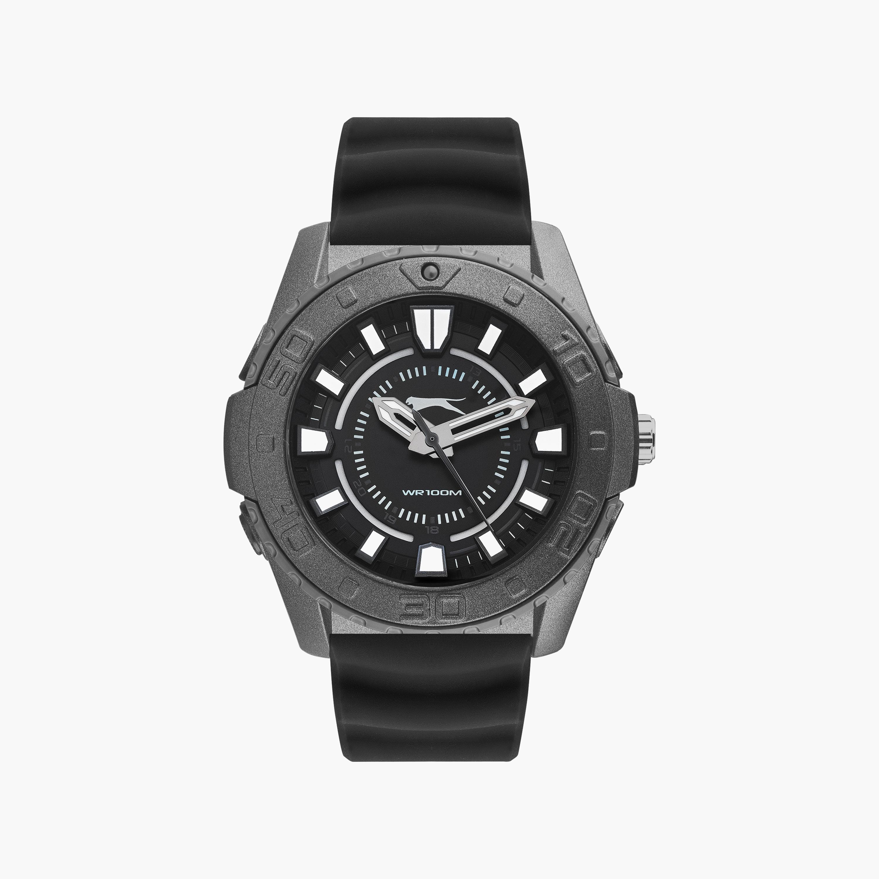 Slazenger Unisex Black Analog Silicone Strap Watch | SL.9.6573.2.04-men-watchesandjewellery-watches-image-1