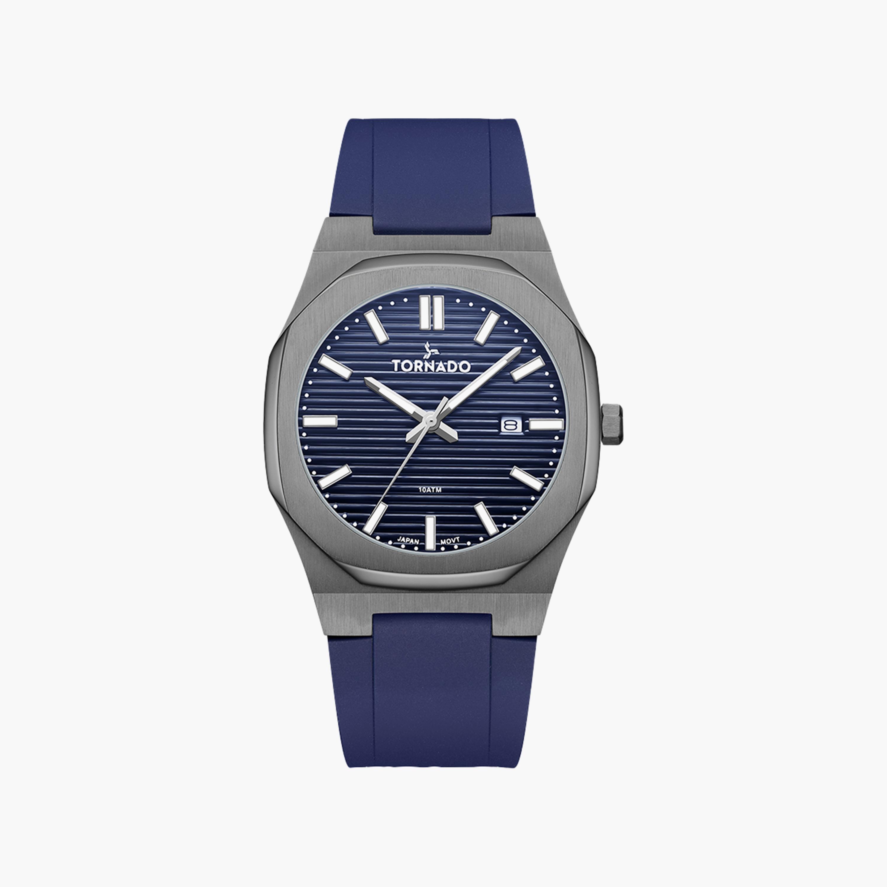ساعة تورنادو للرجال زرقاء انالوج بسوار سيليكون | T22002-XSNN-men-watchesandjewellery-watches-image-1