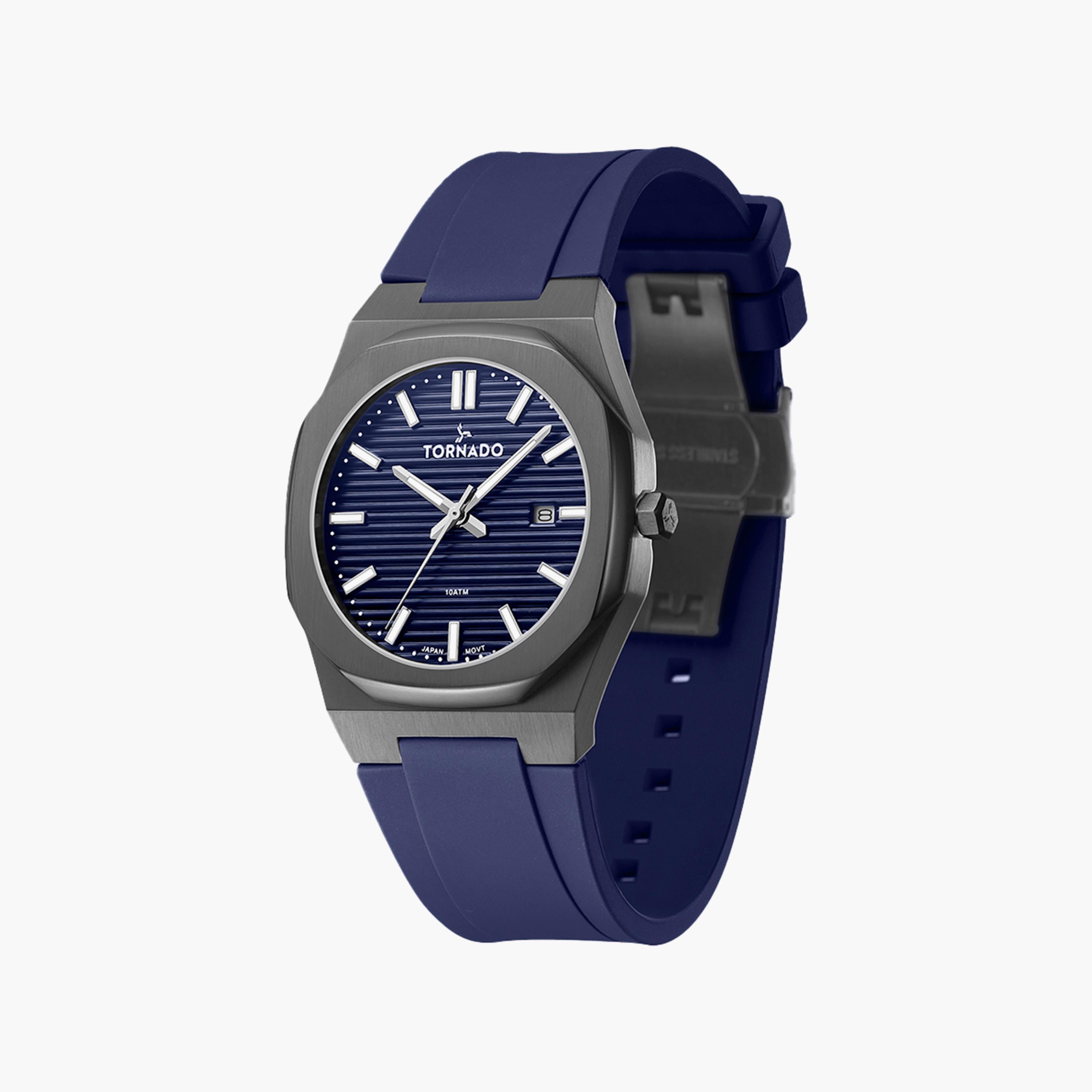 ساعة تورنادو للرجال زرقاء انالوج بسوار سيليكون | T22002-XSNN-men-watchesandjewellery-watches-image-2