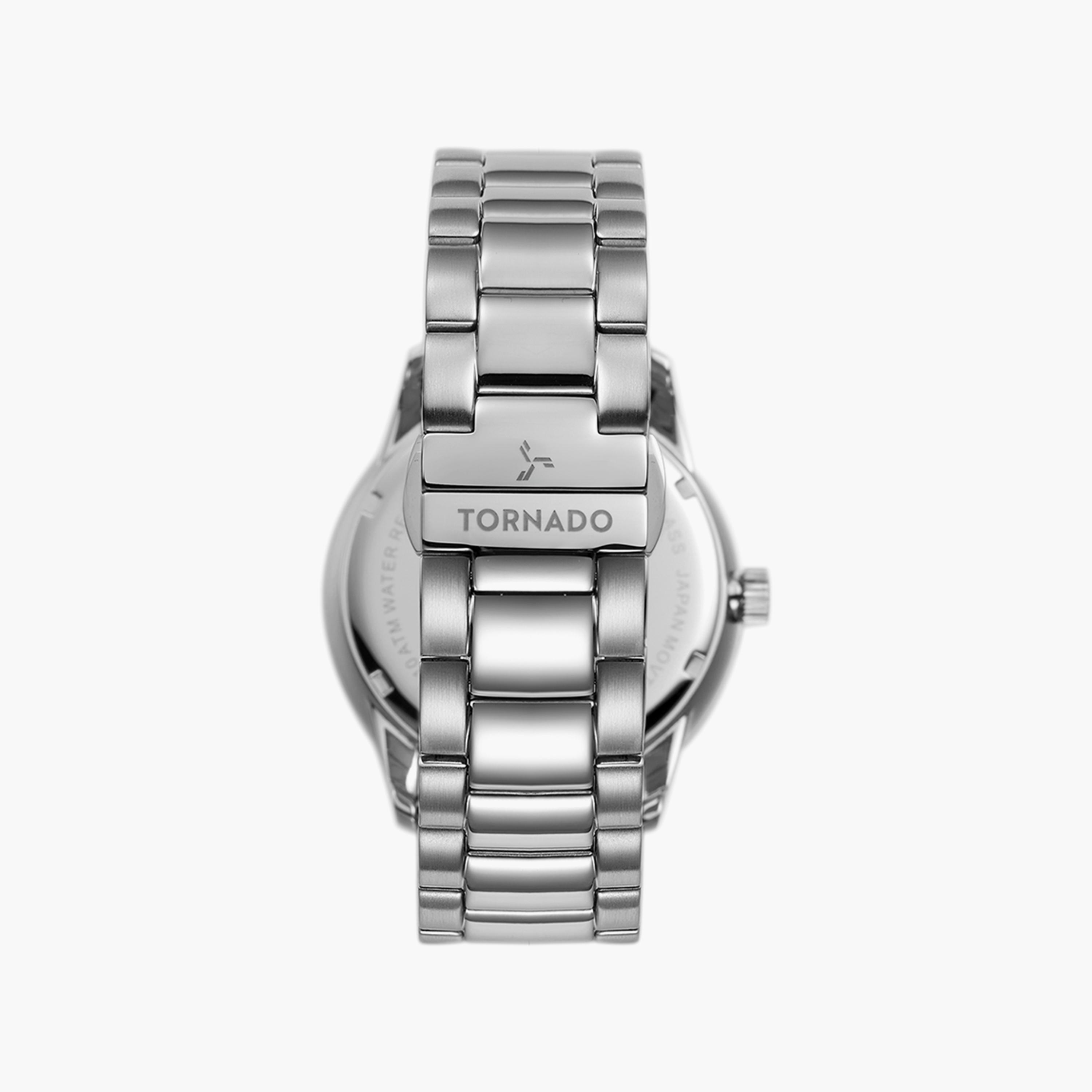 ساعة تورنادو للرجال بسوار من الستانلس ستيل باللون الفضي | T23001-SBSB-men-watchesandjewellery-watches-image-3