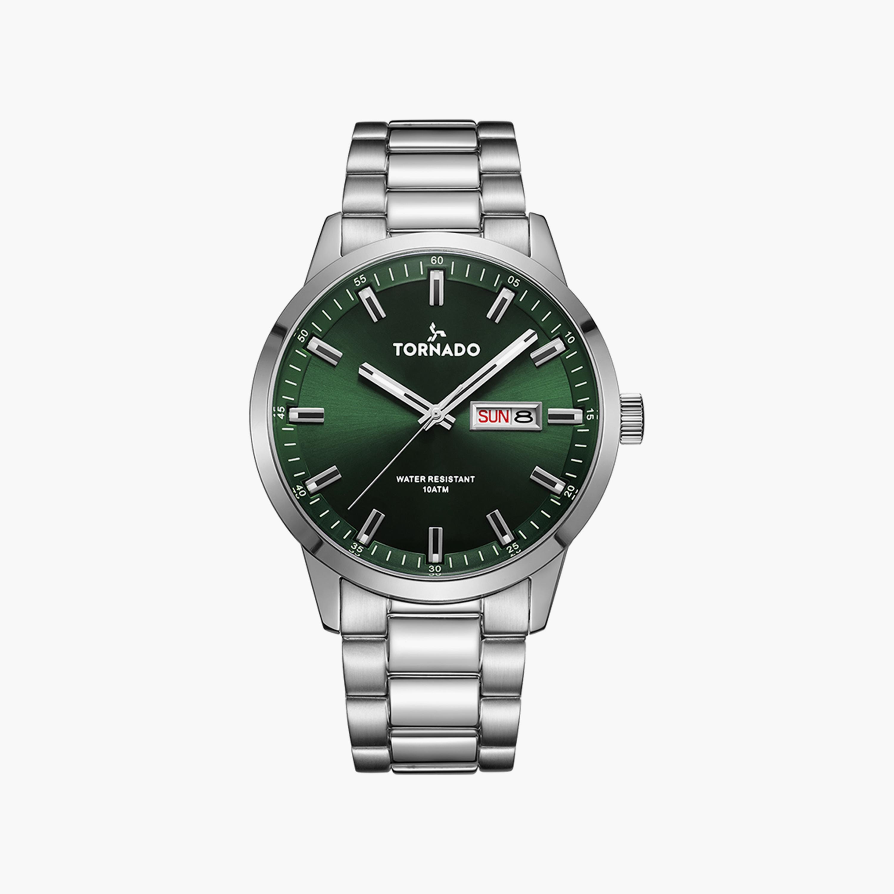 Tornado Men's Silver Analog Stainless Steel Strap Watch | T23001-SBSG-men-watchesandjewellery-watches-image-1