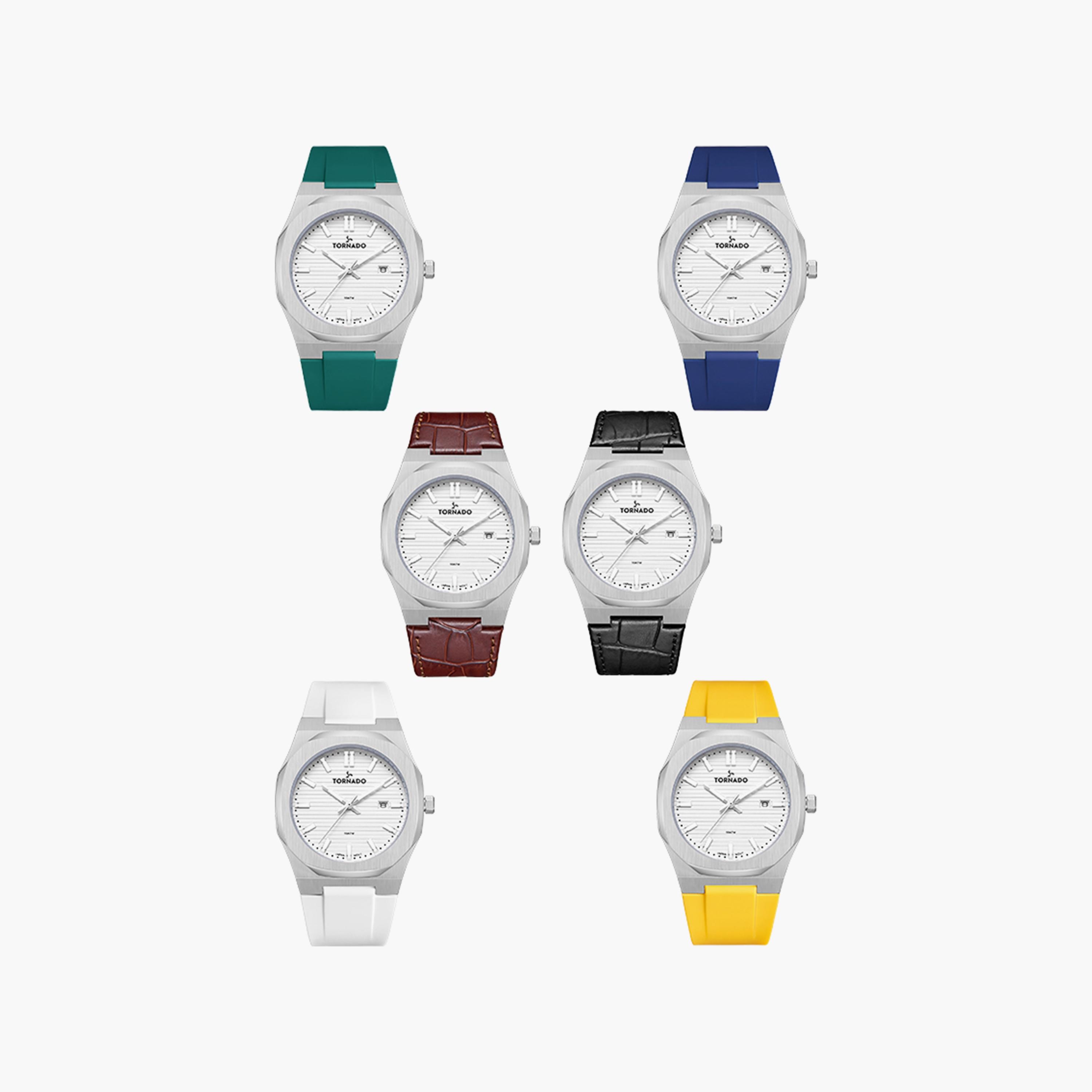 ساعة تورنادو للرجال من الستانلس ستيل باللون الفضي مع سوار إضافي | T23006C-SBSW-S-men-watchesandjewellery-watches-image-4